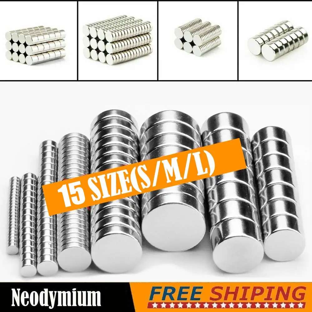 Small Large Round Neodymium Magnets N52 Super Strong Rare Earth Magnet LOT 5-100