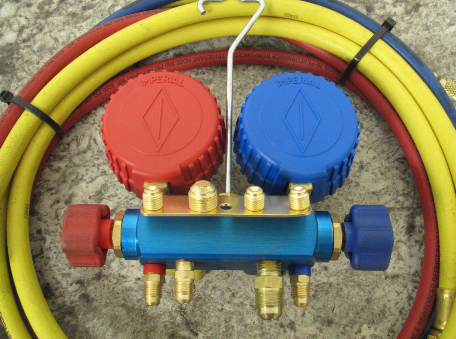 Imperial 644-C R-22 R-404A R-410A 4-Valve Manifold Gauge w/ Hoses Free Shipping