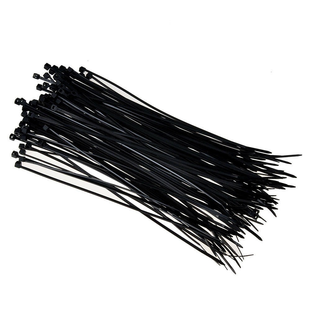 250x 14″ Black Zip Ties Nylon Cable Fasteners Locking Plastic Cord Long Lot Pack