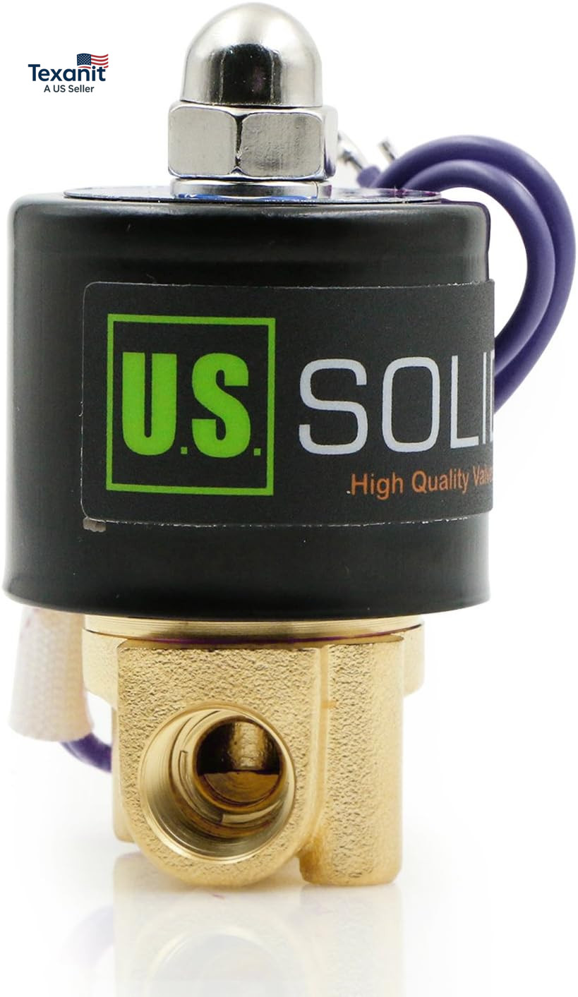 1/4″ Brass Electric Solenoid Valve – 12V DC, VITON Gasket, Direct Acting, Normal
