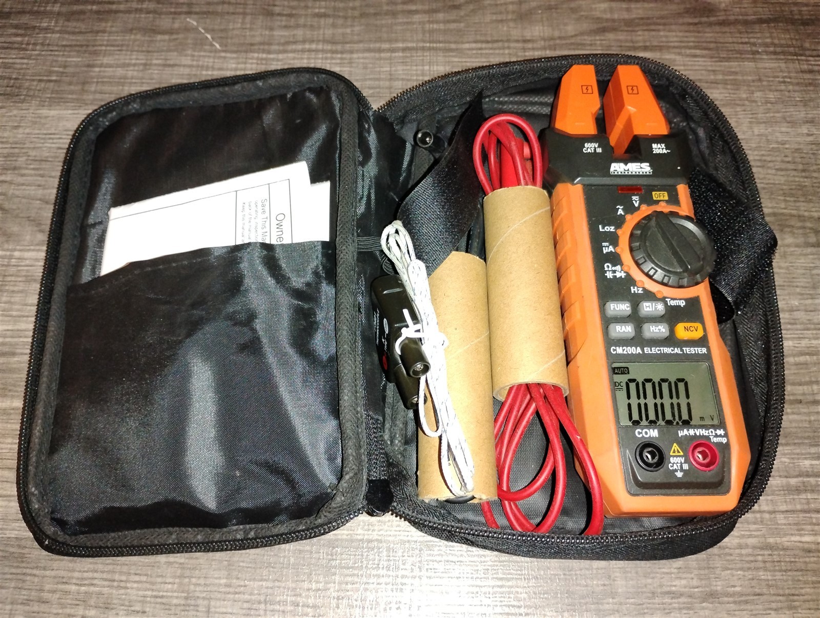 Ames Instruments Model 200A AC Digital Fork Meter Works With Probes & Case Clamp