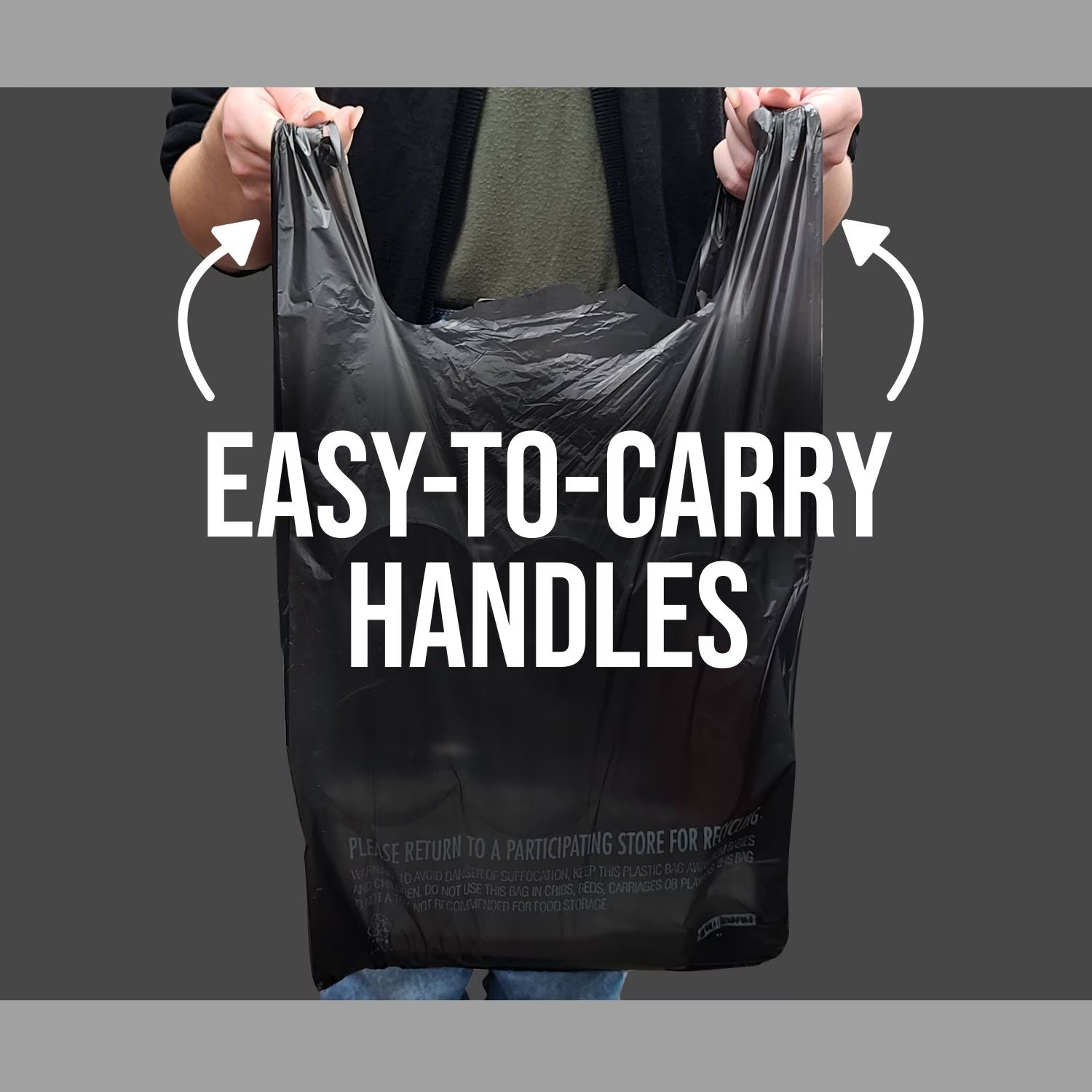 Black T-Shirt Carryout Bags, 11.5″ x 6.5″ x 22″ 1000 ct – Free Shipping