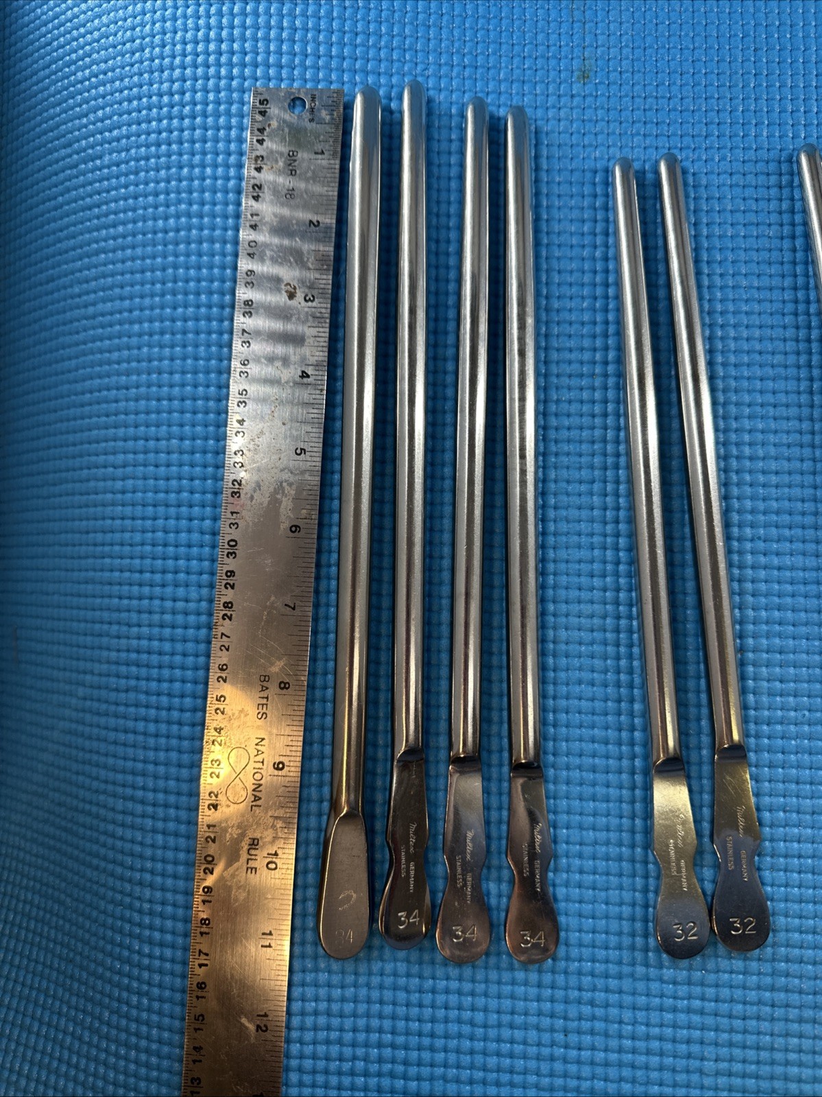 13 Each Jewet urethral sounds 11” Fr 24, 26, 28, 30, 32, 34 Fr Miltex,