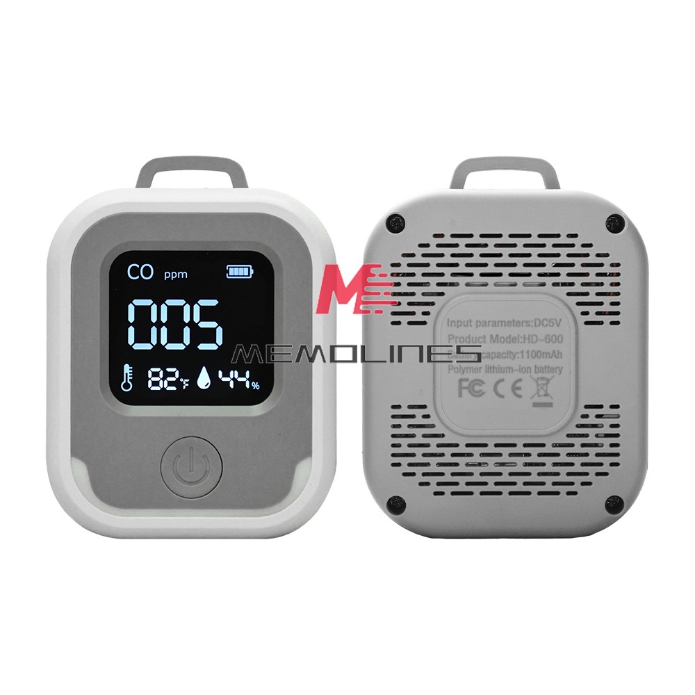 Air Quality Monitor 3-in-1 Carbon Monoxide Detector Temperature Humidity Alarm