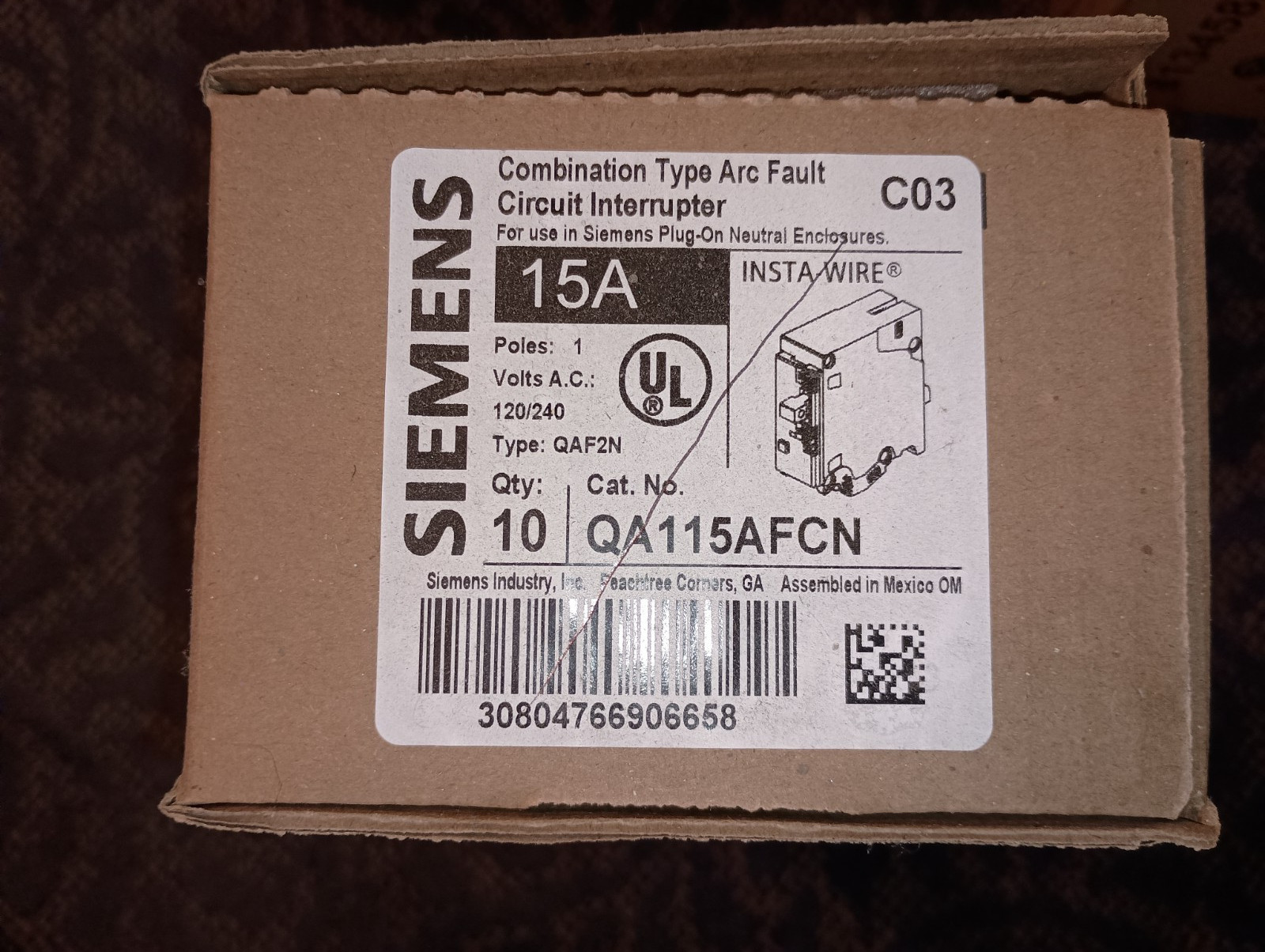 FREE SHIP Siemens QA115AFCN 10 PACK 15A NEW IN BOX