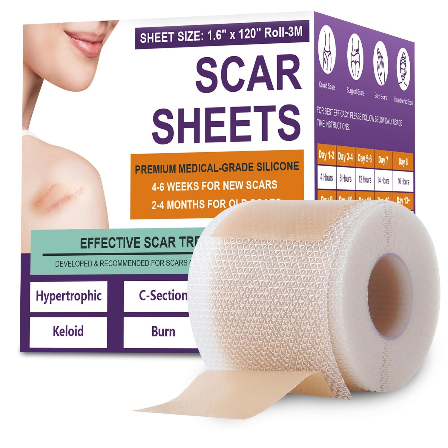 Psecici Silicone Scar Sheets Medical Grade Silicone Scar Tape For Surgical