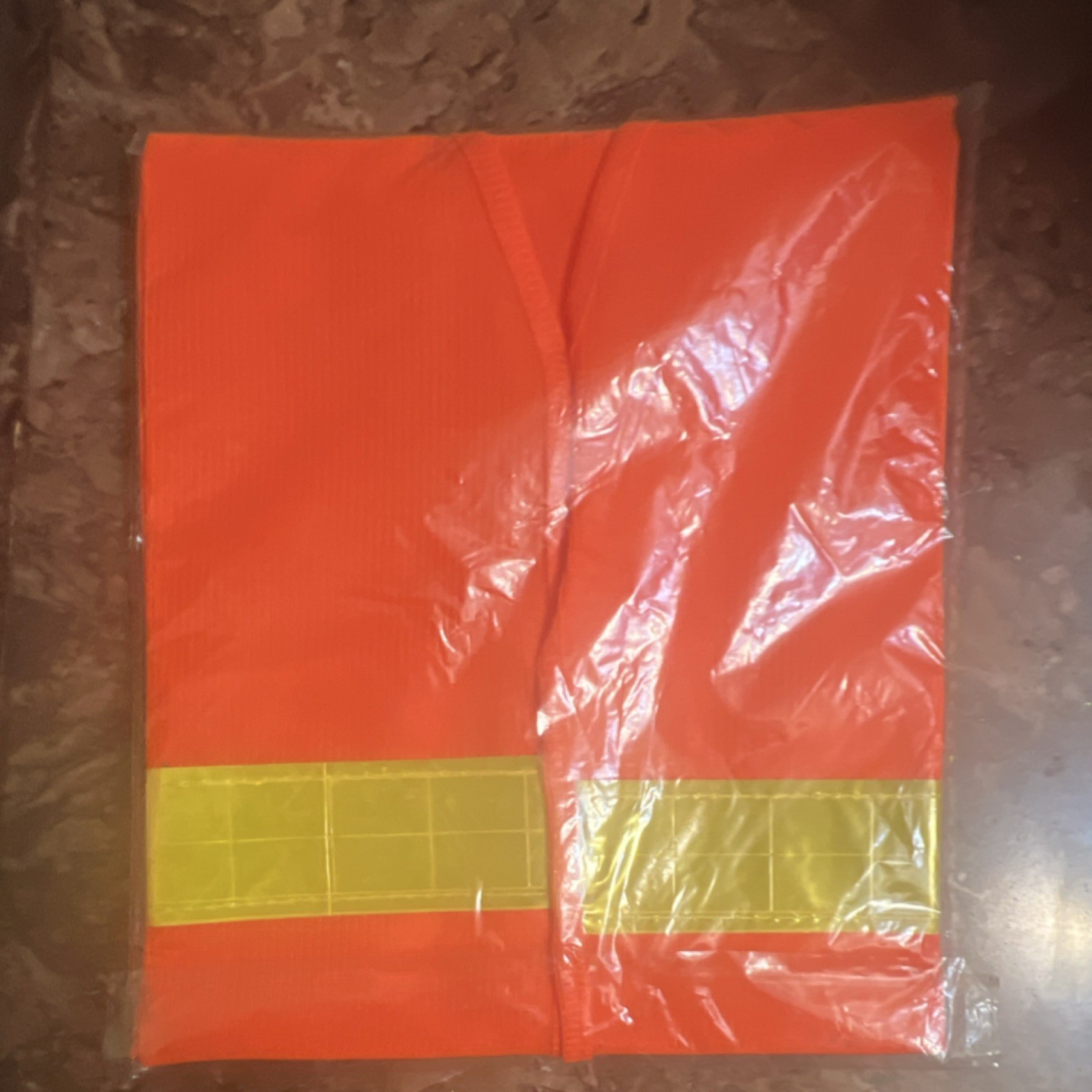 Hi-Visibility Orange Safety Vest XL with Reflective Yellow Strip