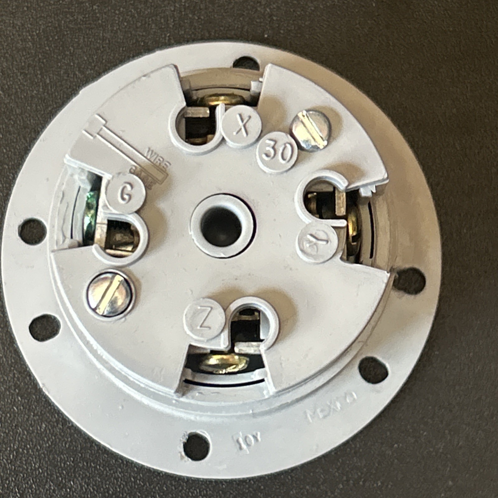 P&S Nema L-16-30, 30A-480V 3-Phase Flanged Inlet Male Plug, Flush Mount