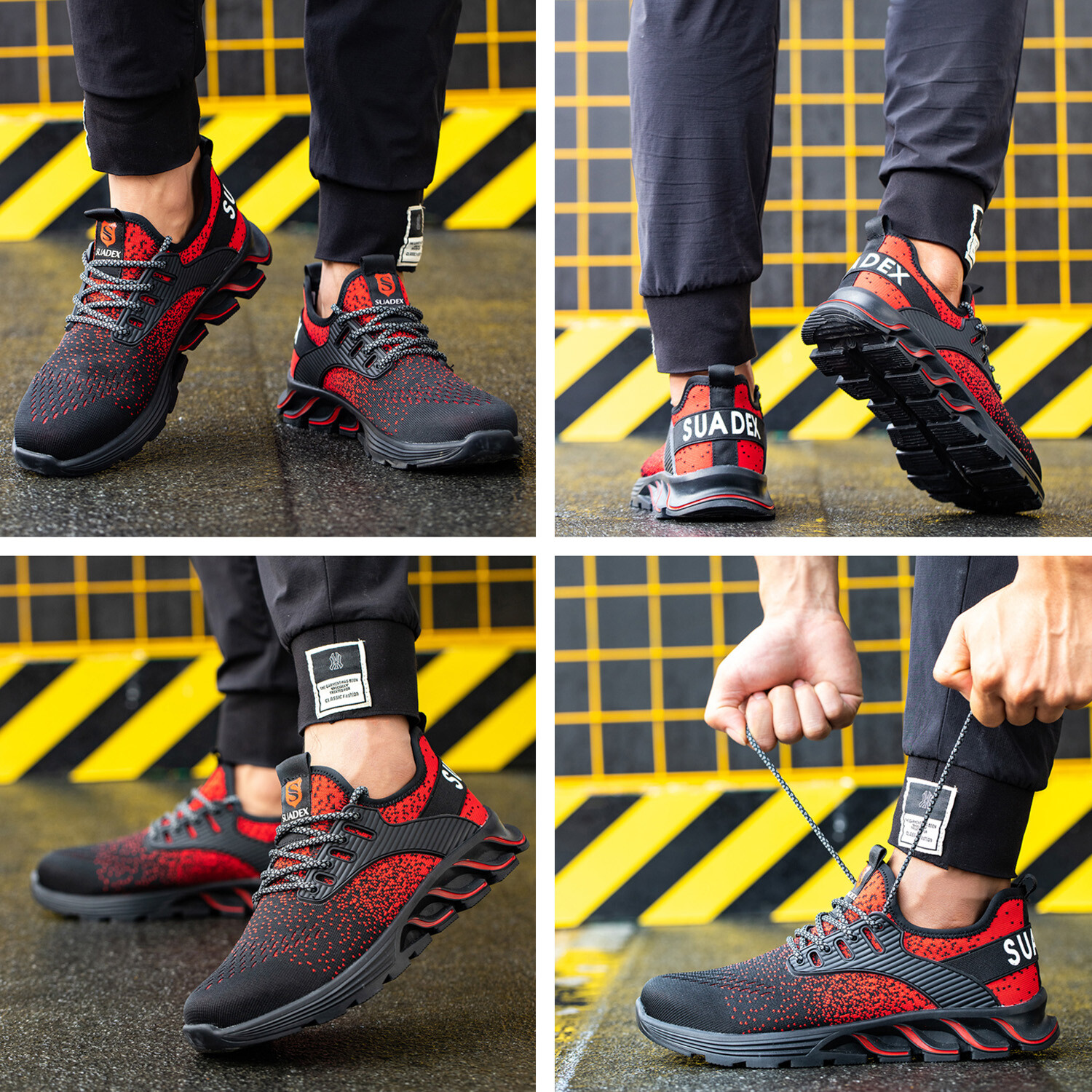 SUADEX Steel Toe Shoes for Men Women Indestructible Safety Work Tennis Shoes