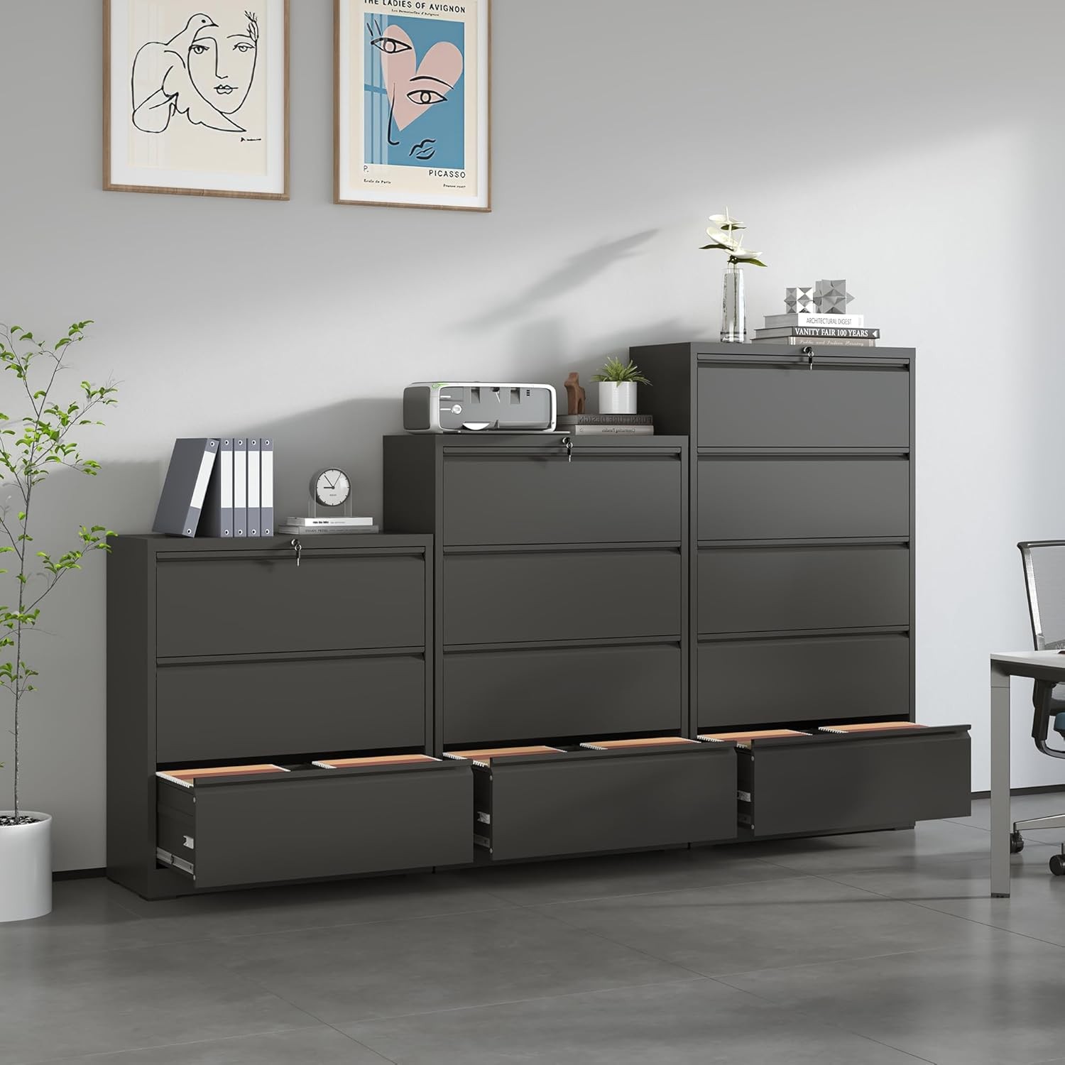 Assembly Required, Locking File Cabinet Drawer Heavy Duty Large Metal Filing