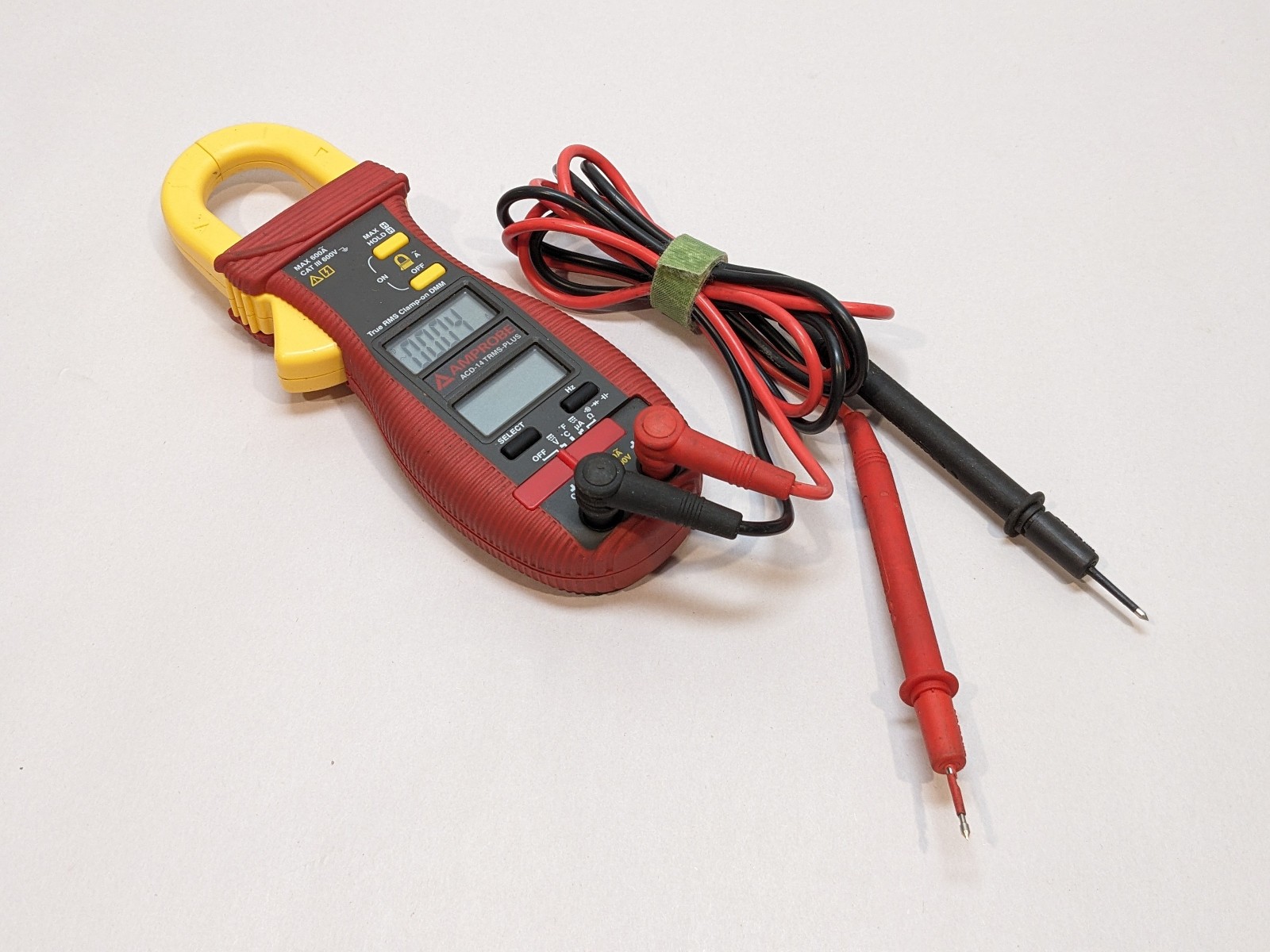 Amprobe ACD-14 TRMS-PLUS Clamp Meter, LCD, 600A, 1.3 In (33mm) Jaw Capacity