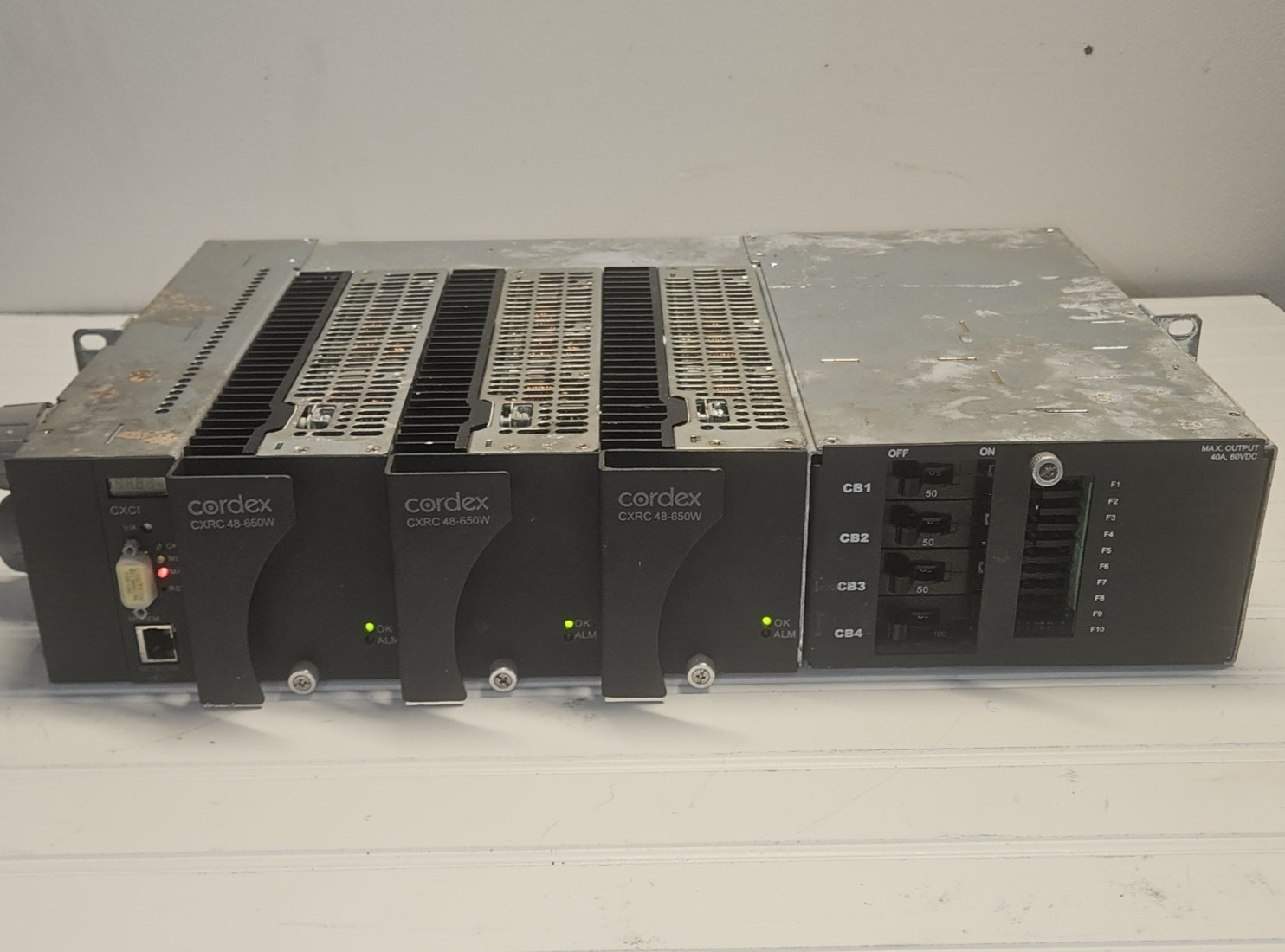 ALPHA / ARGUS 48VDC CORDEX 1.9kW RECTIFIER SHELF SYSTEM 120/240VAC IN 48VDC OUT