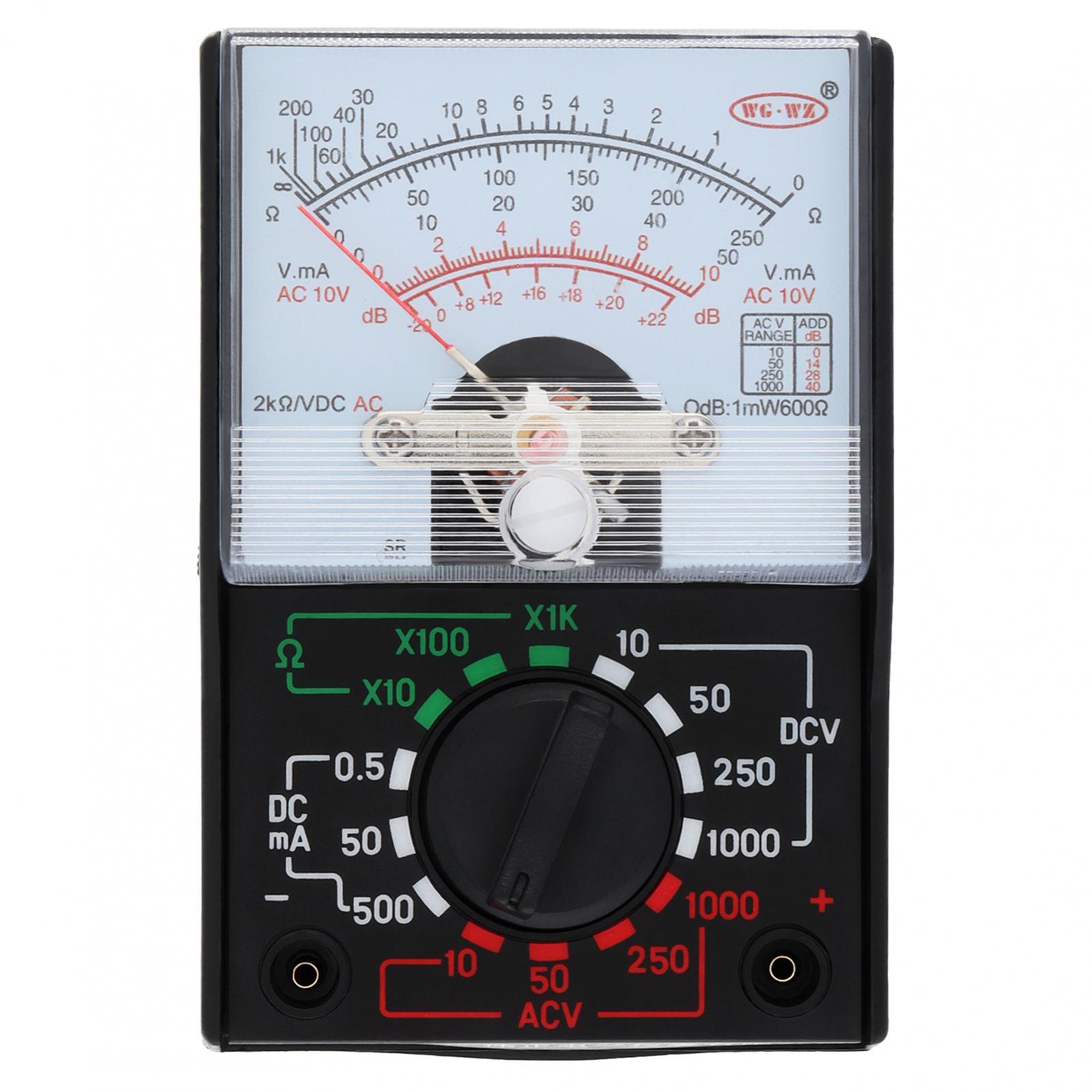 Small Analog Multimeter Pointer AC DC Voltage Analog Volt Meter with Test Leads