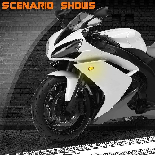 Flush Mount Motorcycle Turn Signals Smoked Lens LED Blinkers Color: For Yamaha