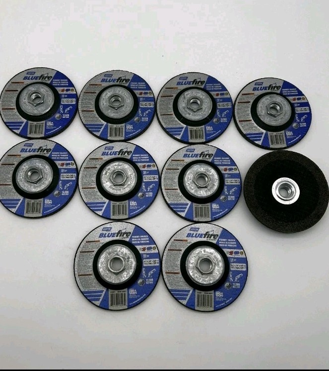 10 Pack Norton BlueFire 4 1/2″ x 1/4″ x 5/8″-11 Type 27 Grinding Wheel 43213 🔺️