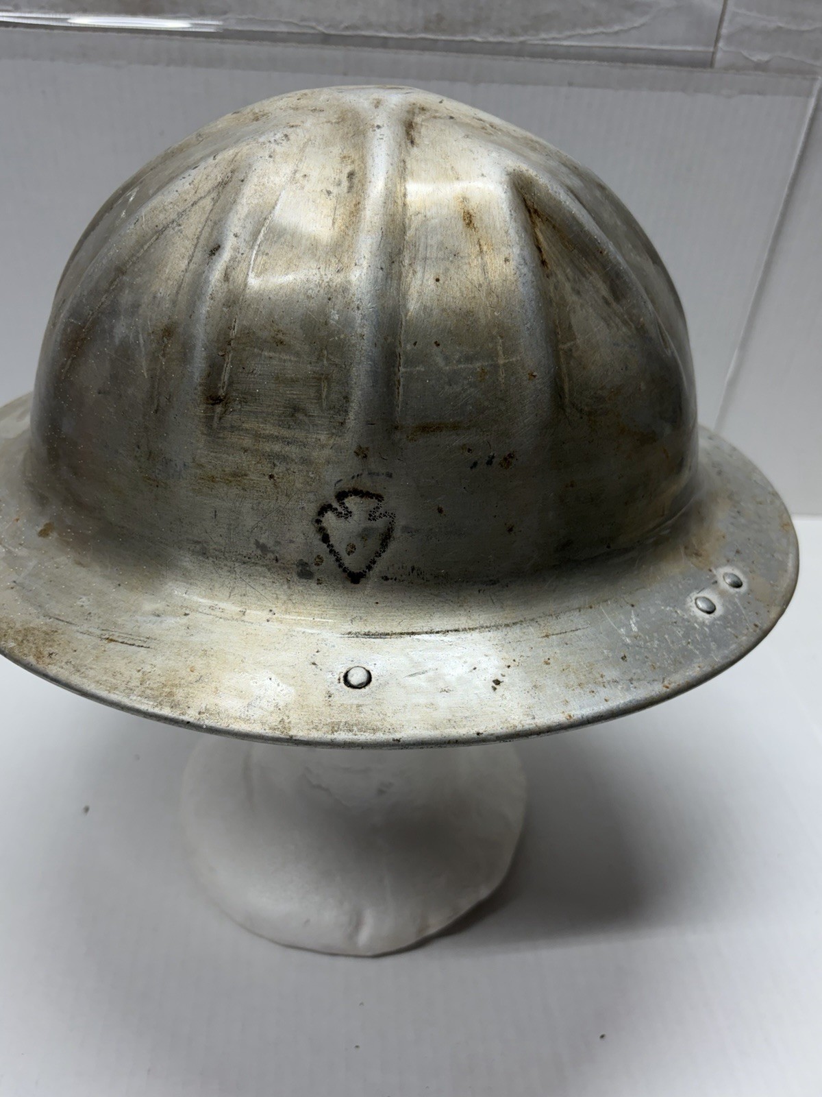 Old New Stock 1950s Vintage B.F. McDonald Aluminum Hard Hat w/Patent #s