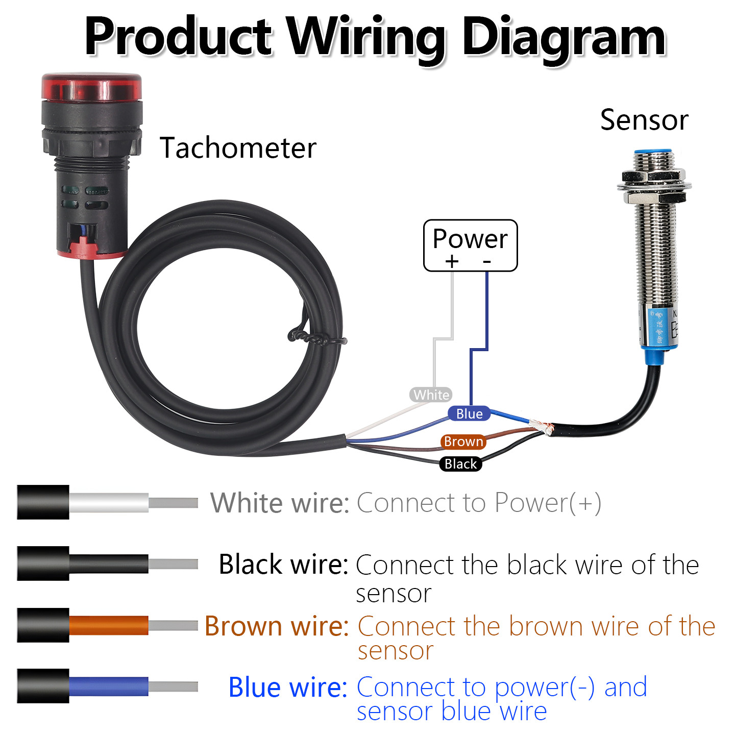 Mini Digital DC 8-24V Tachometer Motor Speed Meter Proximity Switch Sensor NPN