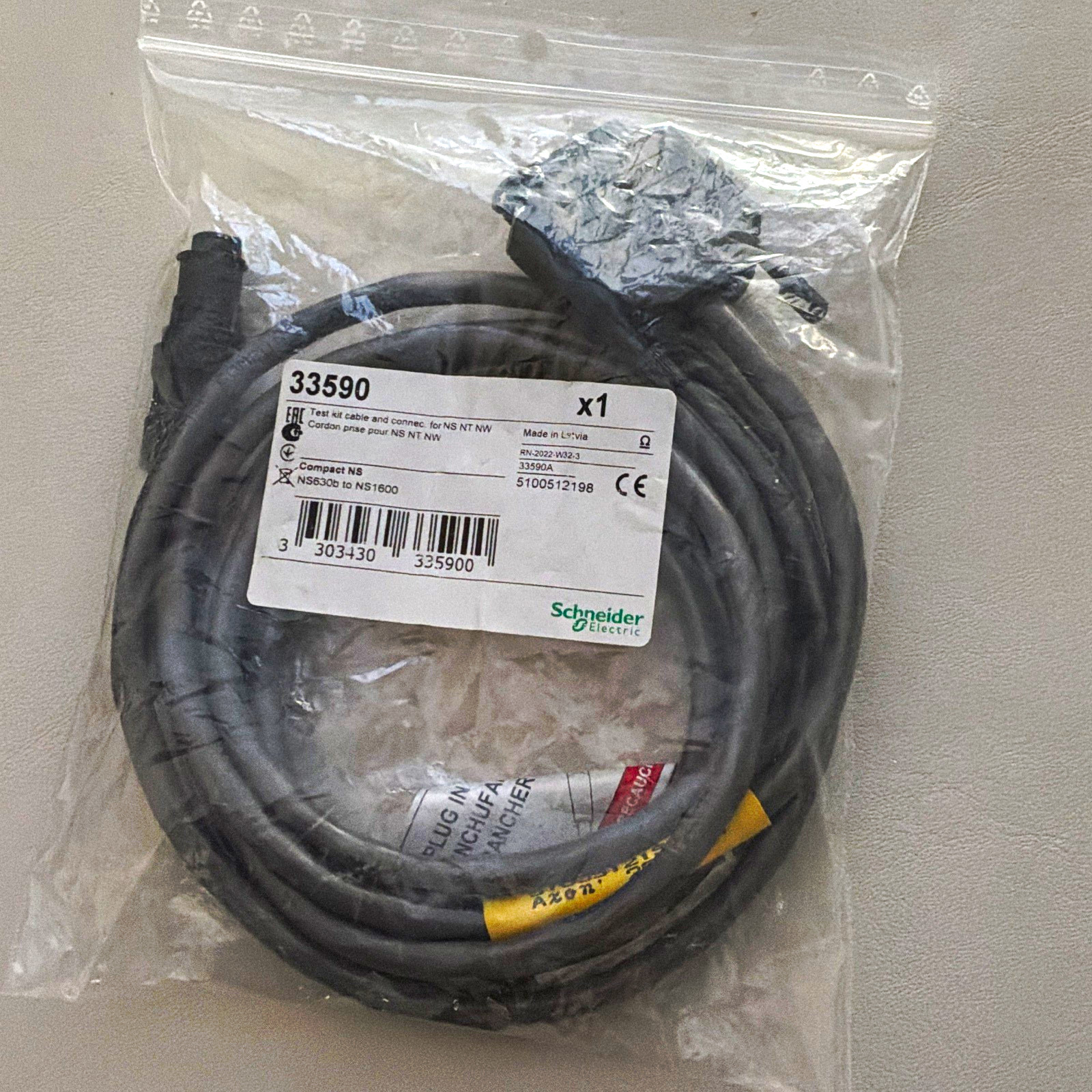 Schneider Electric Modicon 33590 PLC Cable DB25 to 8-Pin Connector 10 ft