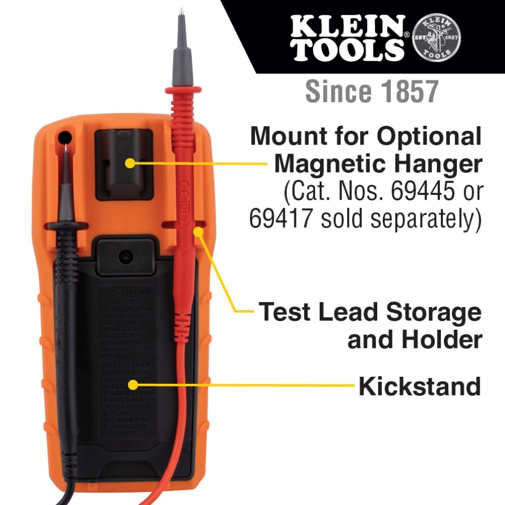 Klein Tools MM420 Digital Multimeter, Auto-Ranging Auto-Ranging, Orange/Black