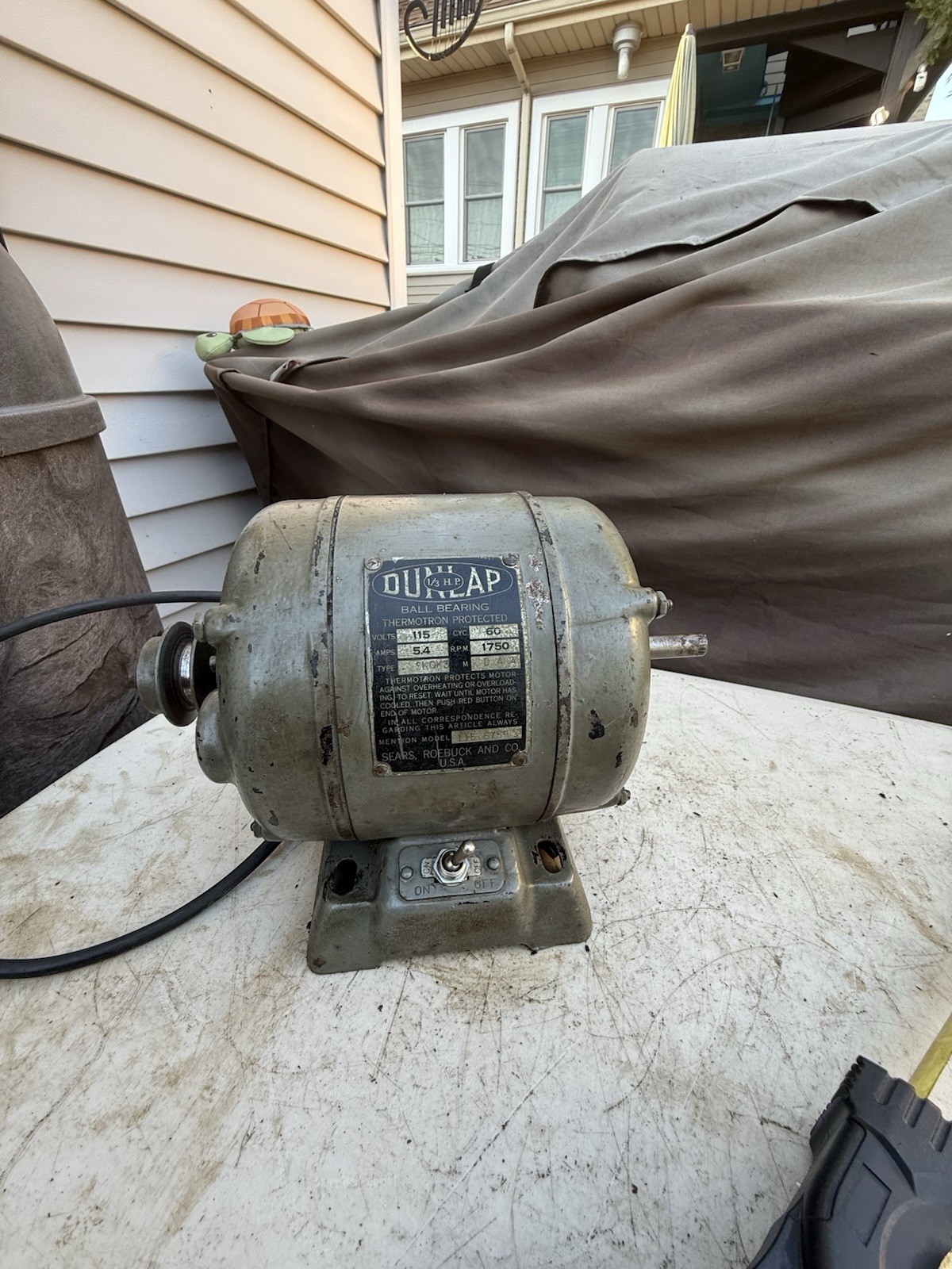 Dunlap 1/3 Hp Electric Motor 1750 RPM 115V 5.4 AMP Model 115.6759 Working Great