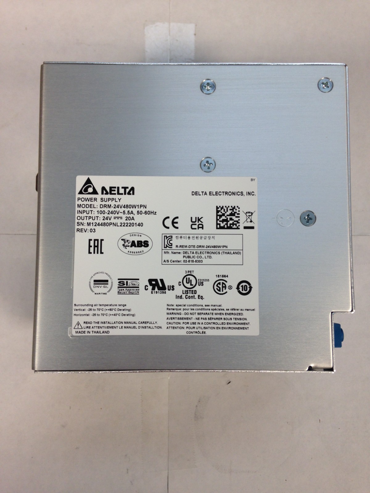 Delta DRM-24V480W1PN Cliq 24VDC 480W 20A Power Supply 39 BRAND NEW