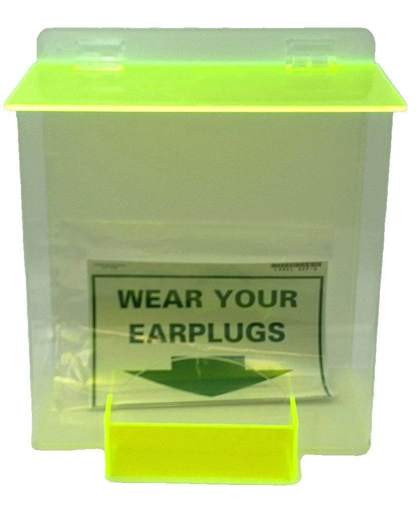 Acrylic Ear Plug Dispenser Wall Mount Tabletop Hinged Lid 11.5 x 16.5 NEW