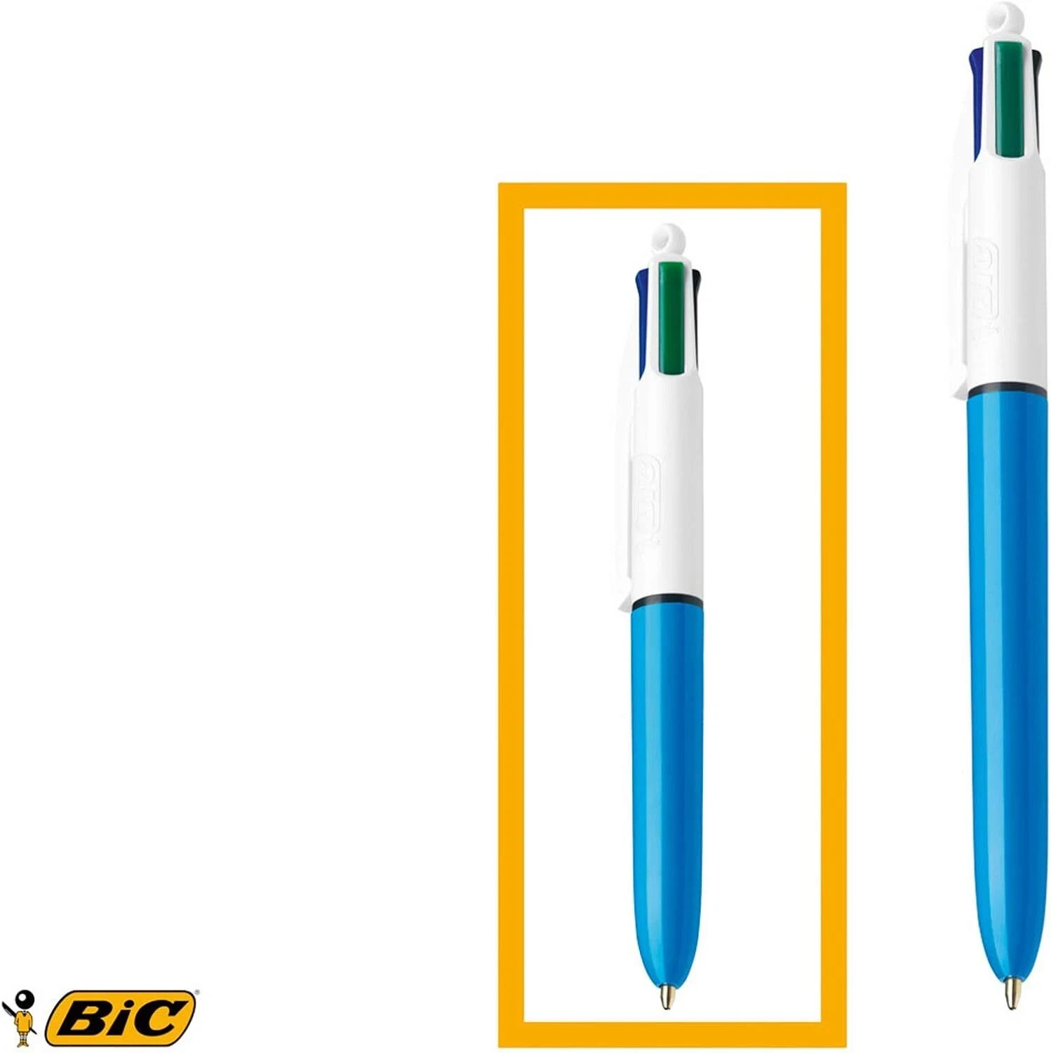 BIC 4-Color Mini Ballpoint Pen Medium Point (1.0mm) Assorted Inks 2-Count