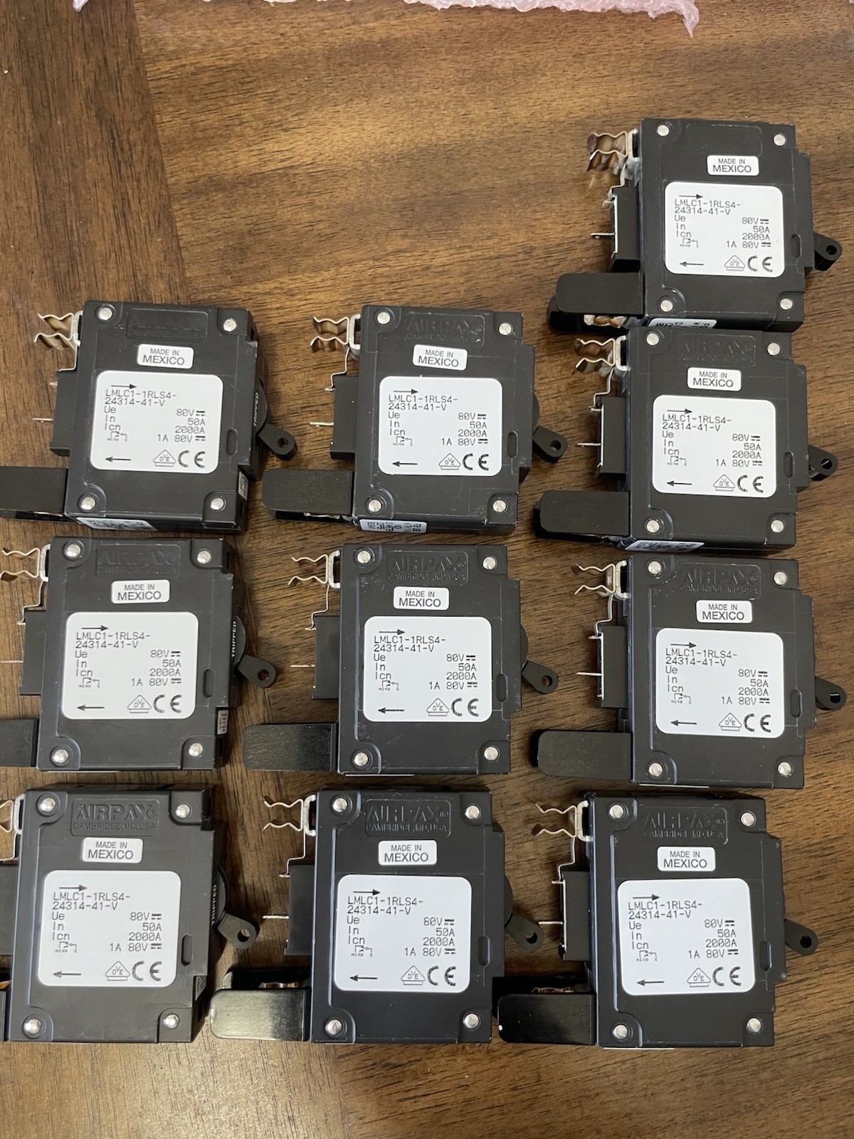 Airpax LMLC 50A 80VDC Circuit Breaker LMLC1-1RLS4-24314-41-V KS23616L41 Lot – 10