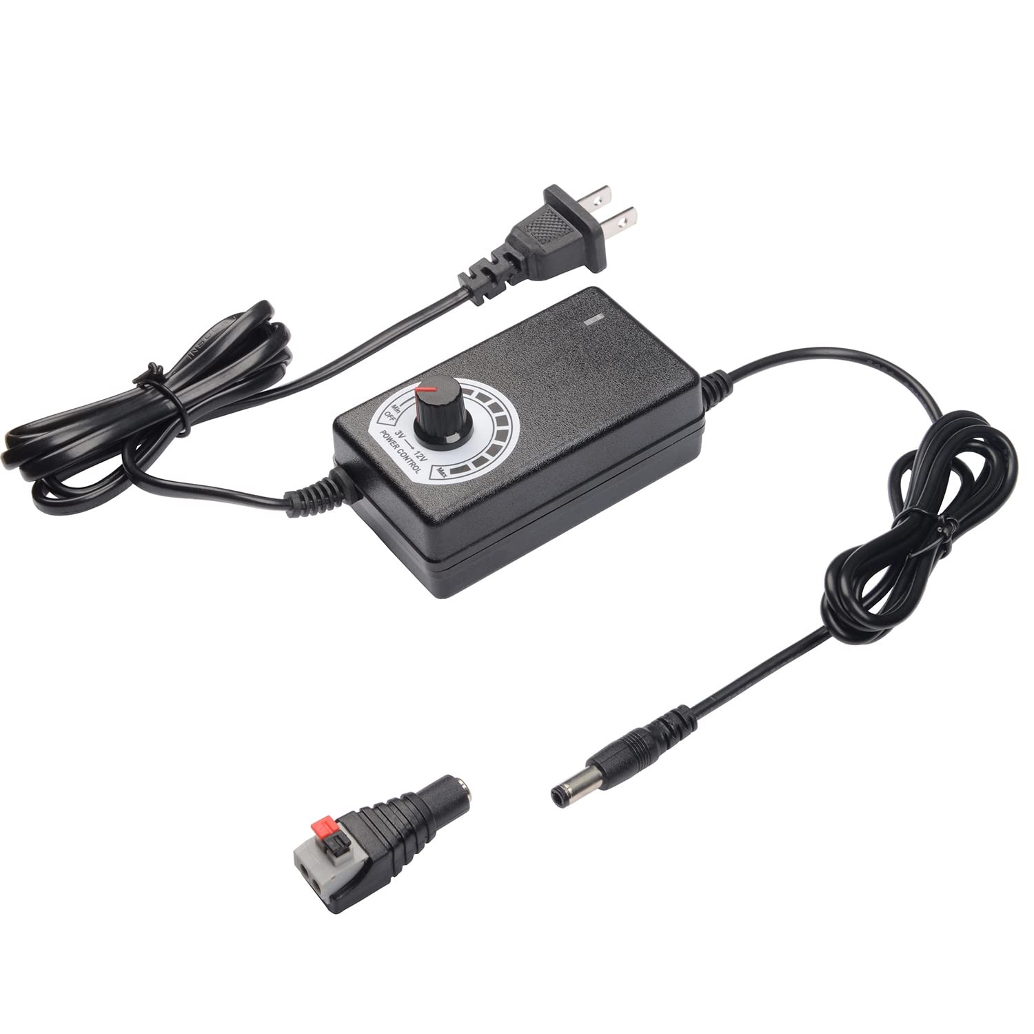 Ajustable Power Supply 100-240V AC to DC 3-12V 2A 24W Low Voltage Speed Contr…