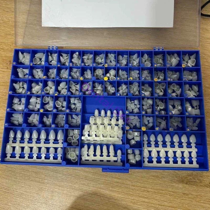 NEW POLYCARBONATE TEMPORARY DENTAL CROWNS BOX KIT 360 PCS W/ CROWN MOLD GUIDES
