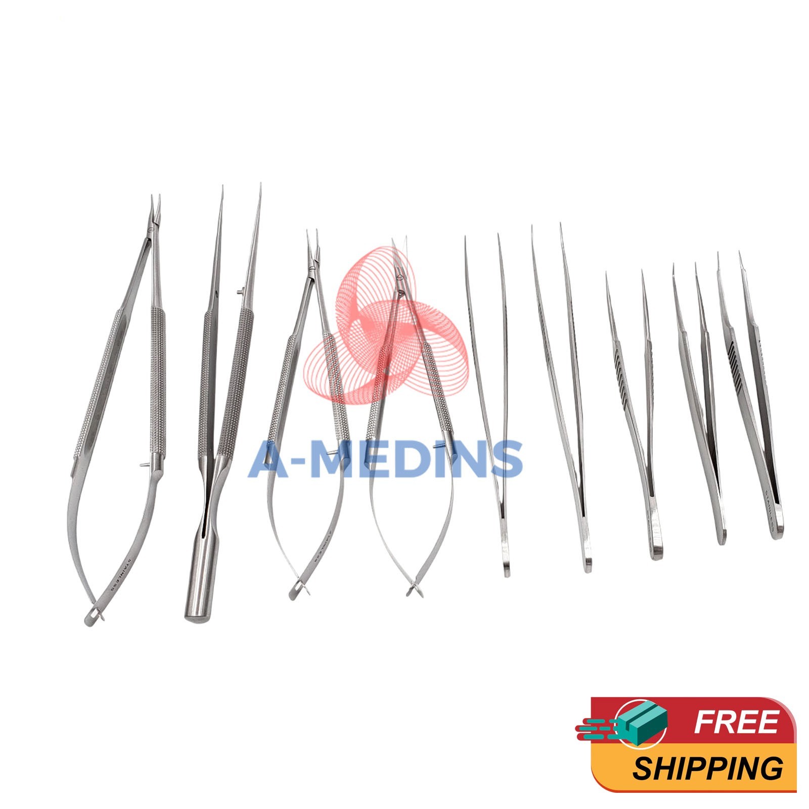 Micro Surgical Instruments Set Micro Surgery Set with free stainless steel box