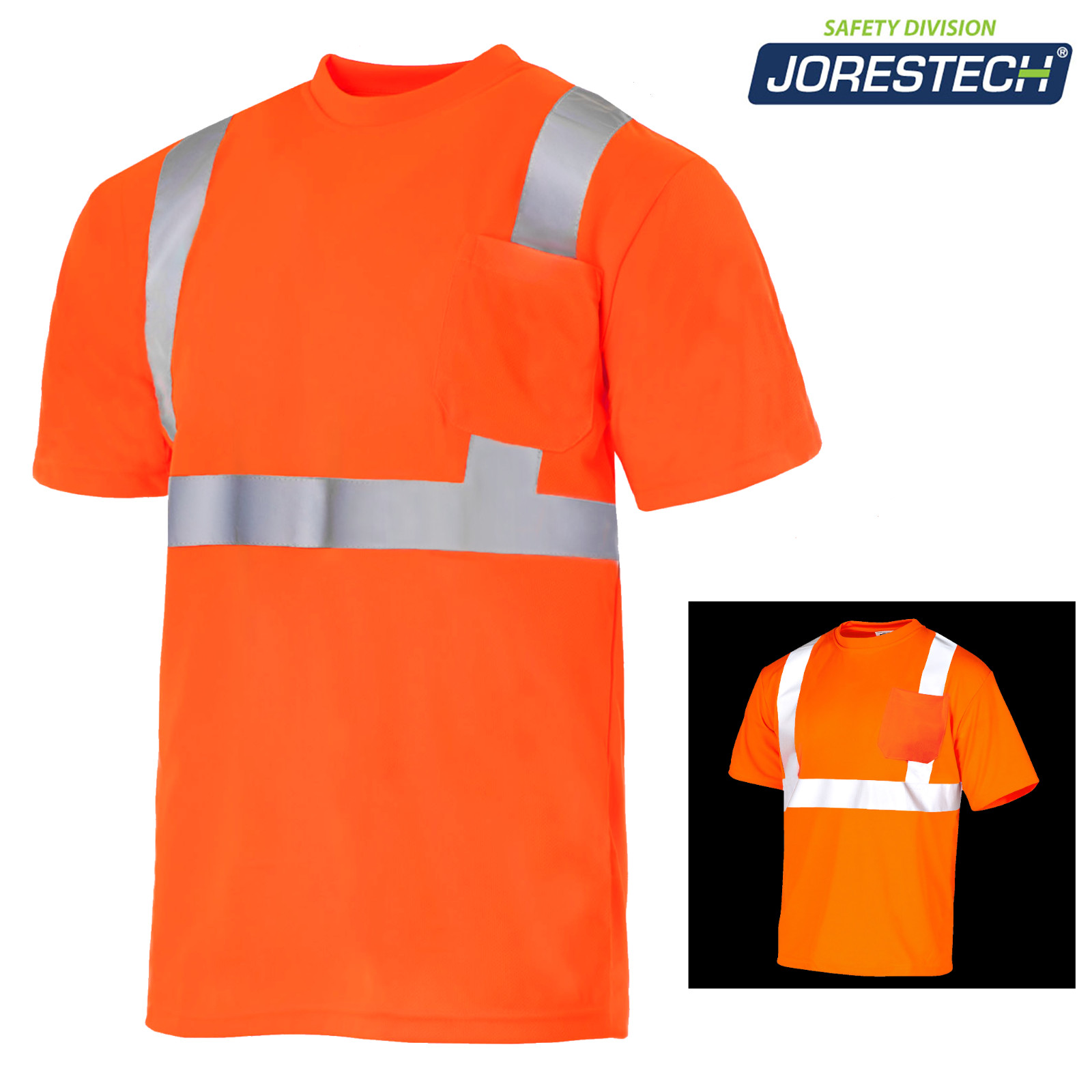 Hi Vis T Shirt ANSI Class II Reflective Safety Orange Short Sleeve VISIBILITY