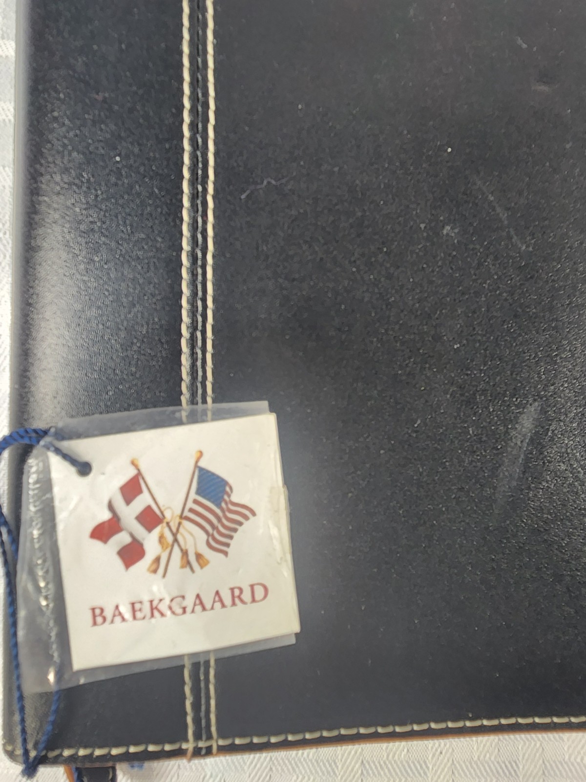 Baekgaard Rare Black Leather Zip Around Organizer Agenda Portfolio 10” X 7” NEW!