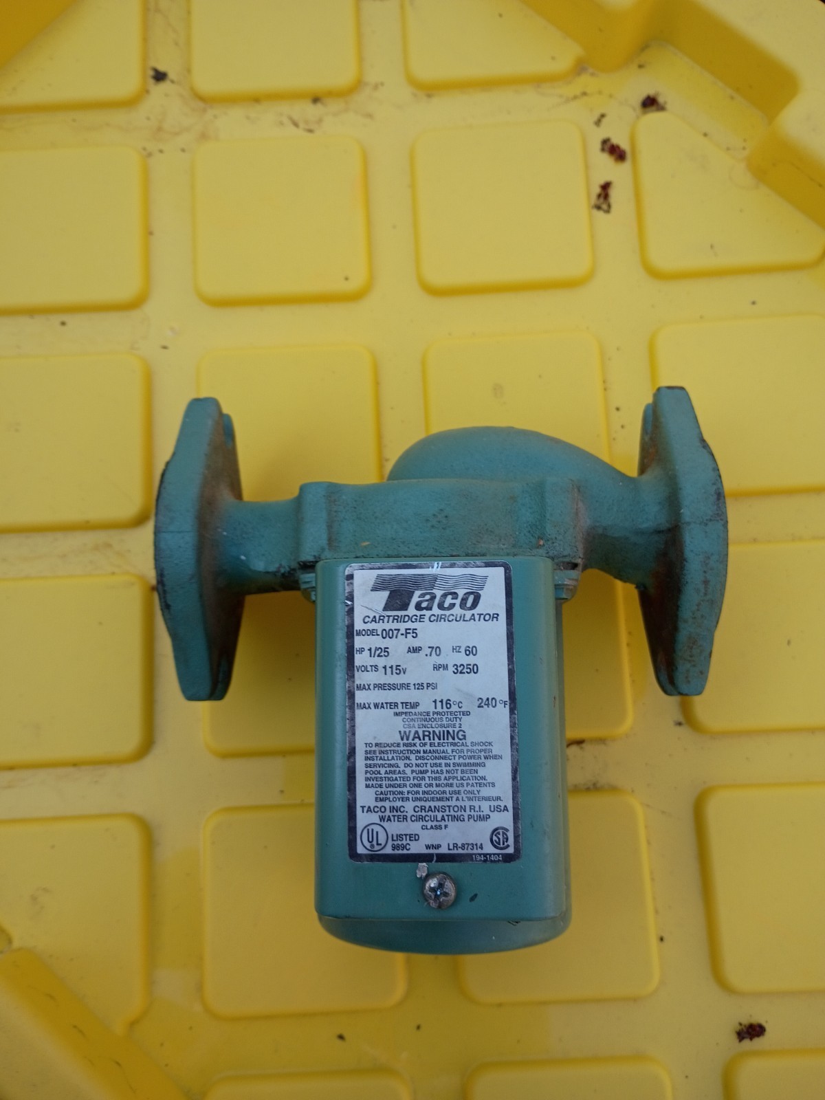 Taco 007-F5 Cast Iron Circulator Pump1/25 HP With New Gaskets