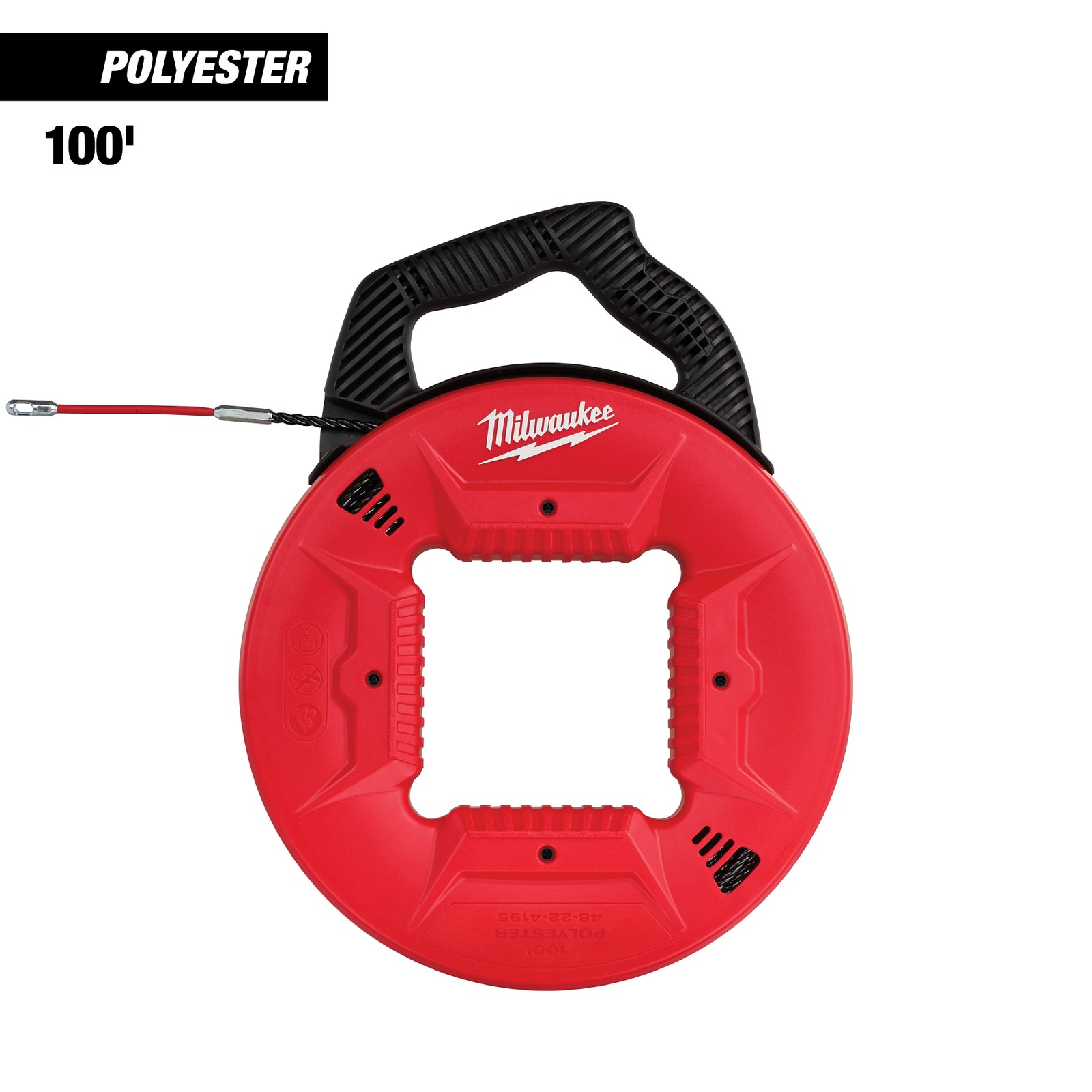 Milwaukee Tool 48-22-4195 100′ Polyester Fish Tape With Flexible Metal Leader