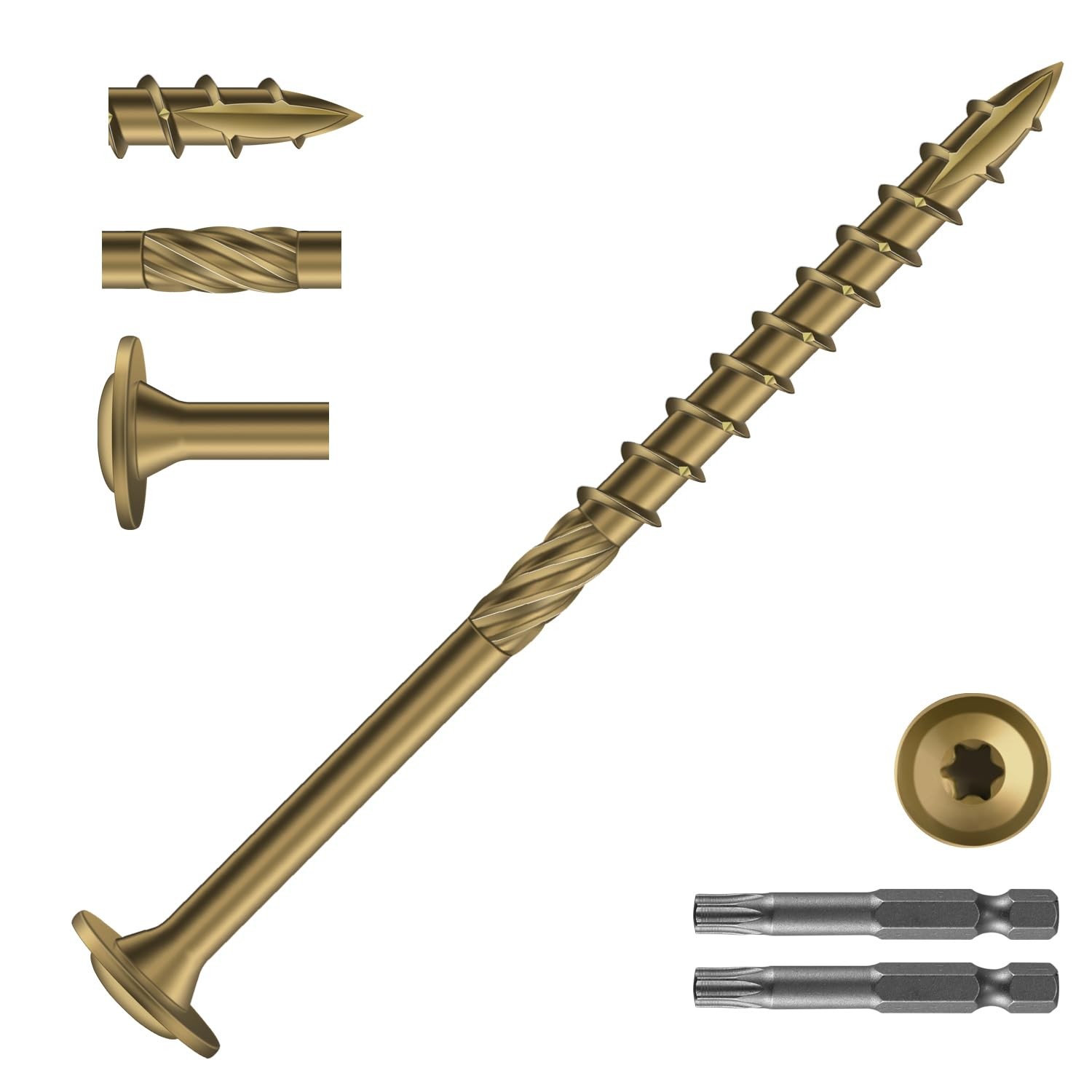 #14 X 5 Inch Lag Screws (57Pcs) 2Lb. Structural Wood Screw, Black, Carbon Steel