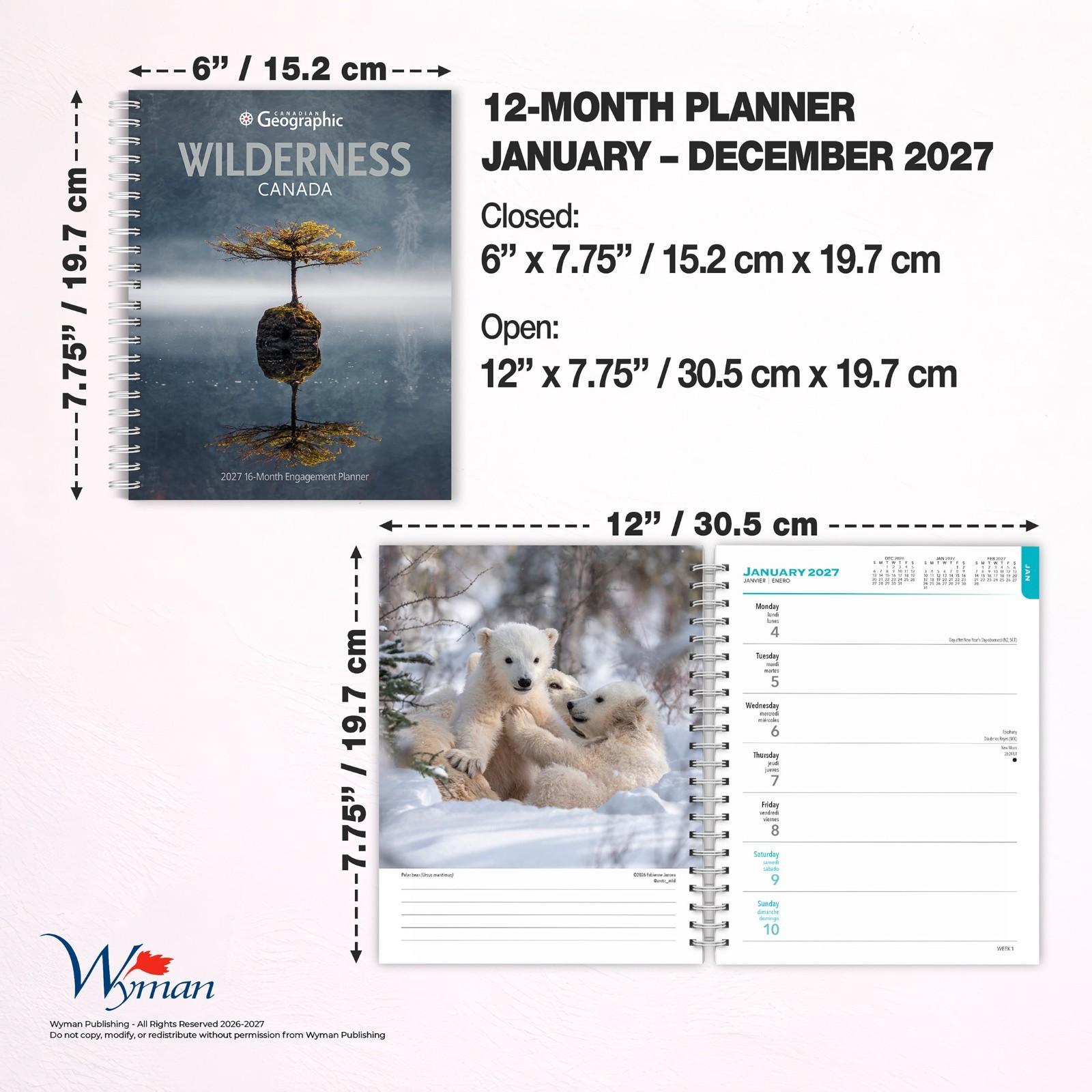 Canadian Geographic Wilderness OFFICIAL | 2027 6×7.75″ Wire-O Engagement Planner