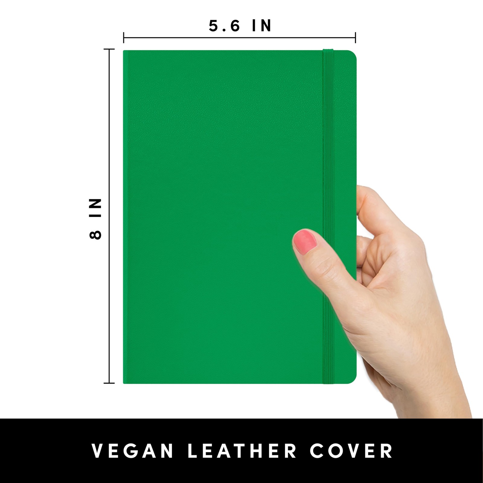 PAPERAGE Blank Journal Notebook (Green) 160 Pages Medium 5.6 in x 8 in 100 GSM