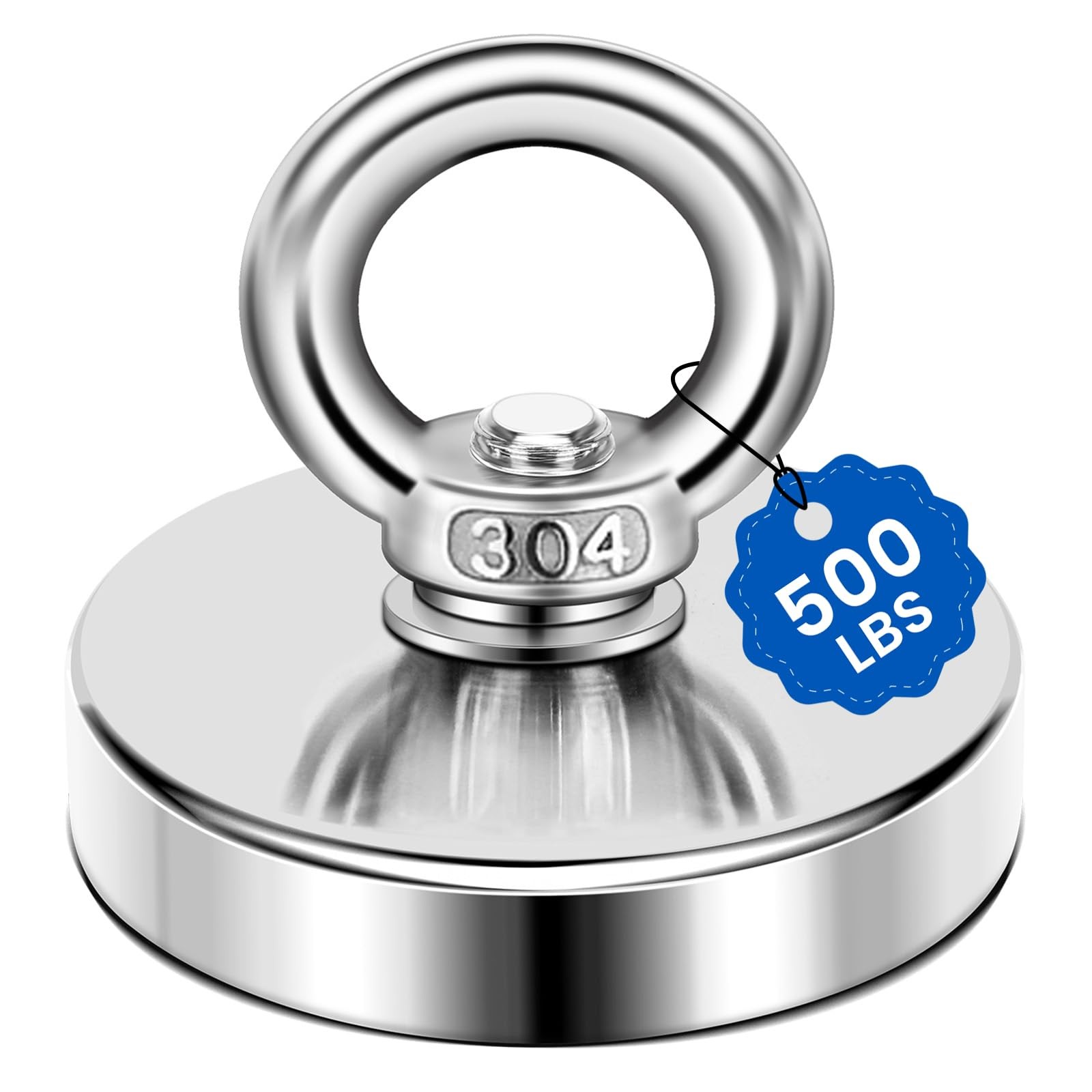 Fishing Magnet 500LB Neodymium Rare Earth Countersunk Eyebolt 2.36in Retrieval