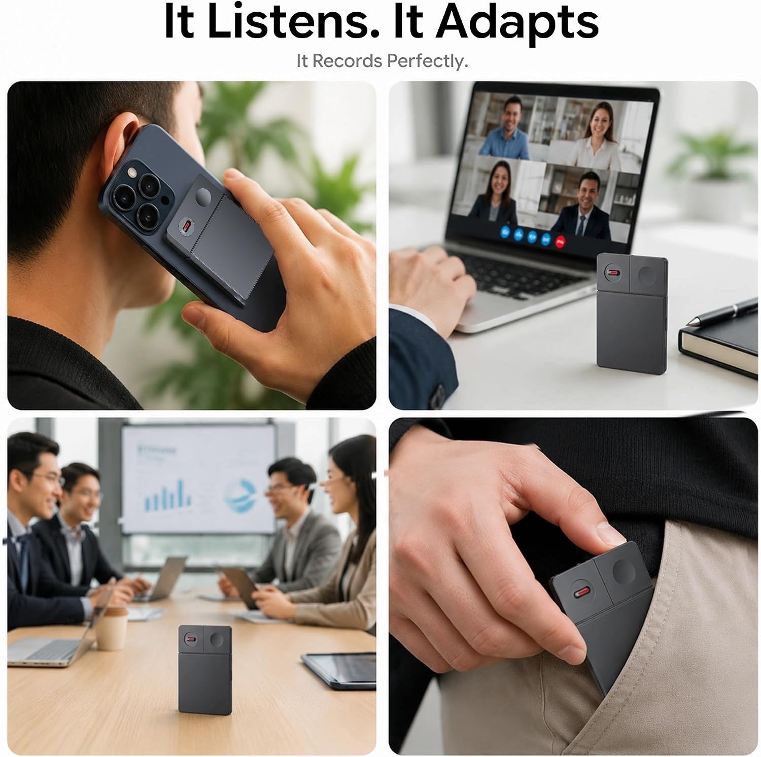 64GB AI GPT Voice Recorder – 4-in-1, Auto Transcription, 126 Languages