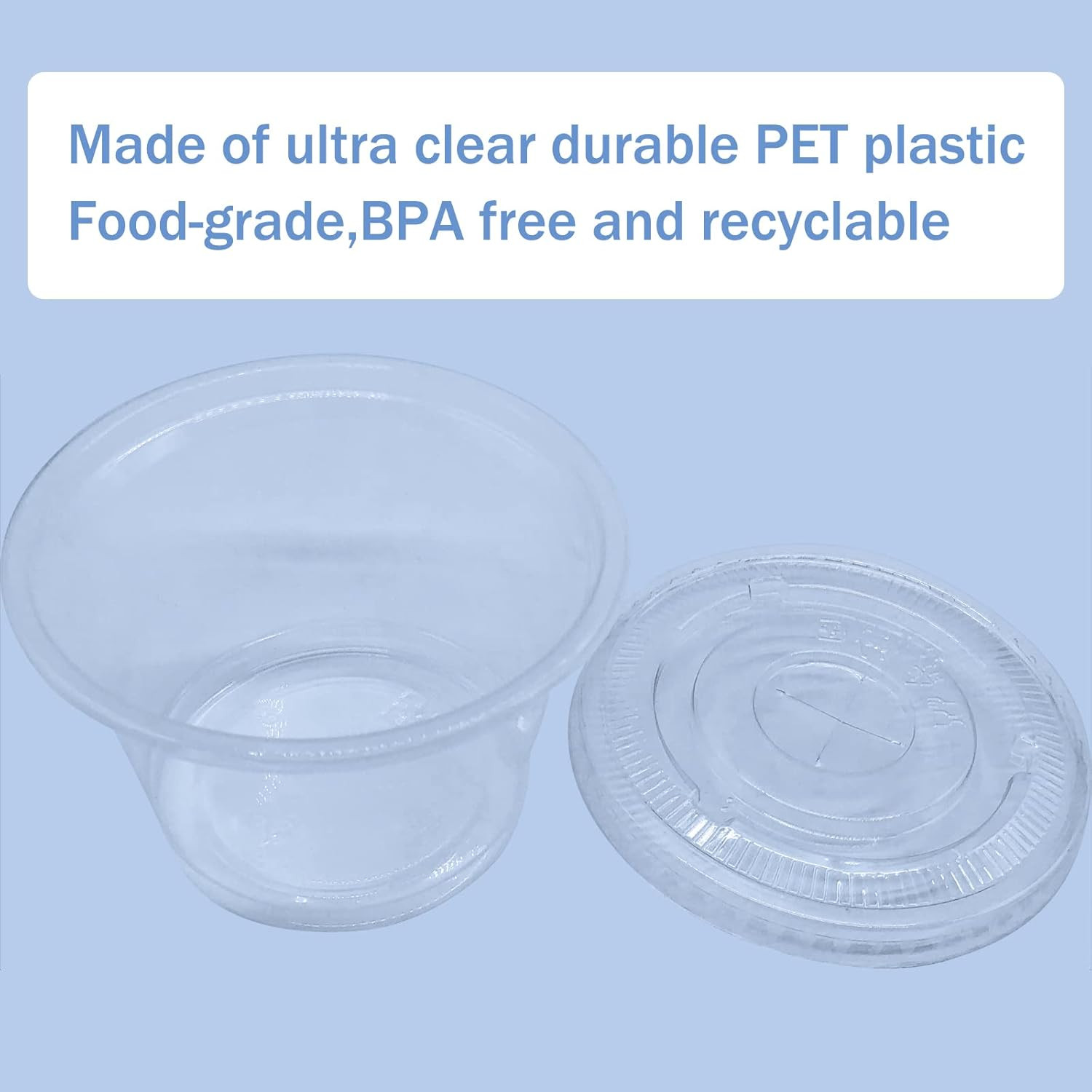 50 Pack 8 OZ Disposable Plastic Cups with Lids,Clear Portion Cups