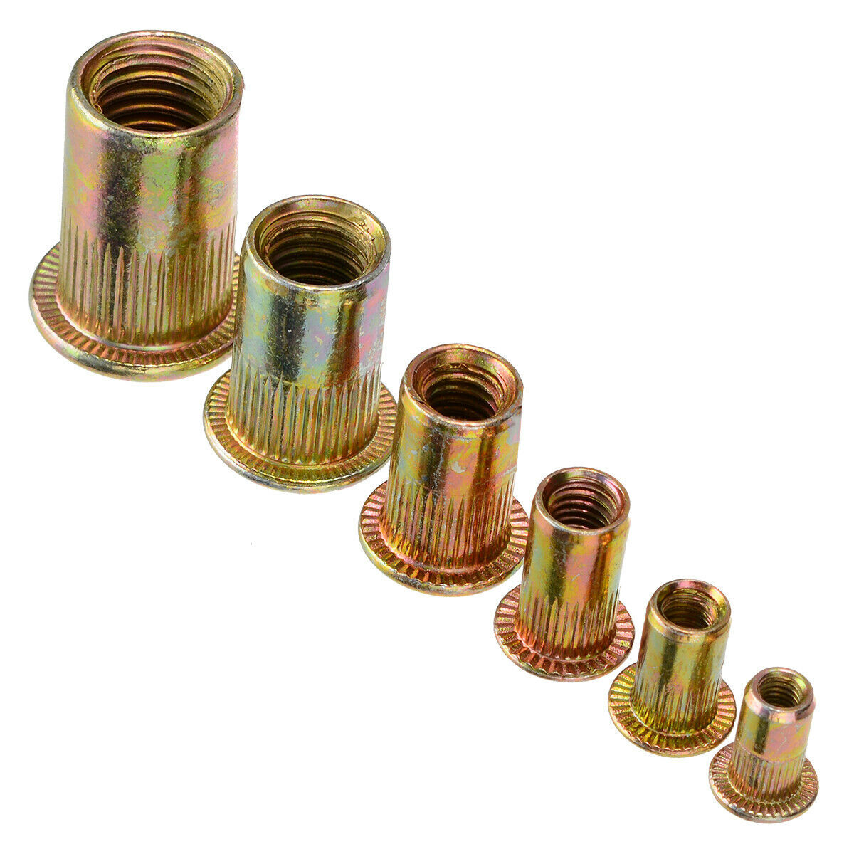 175PC Rivet Nut Kit Mixed Zinc Steel Rivnut Insert Nutsert Threaded Set M3-M12