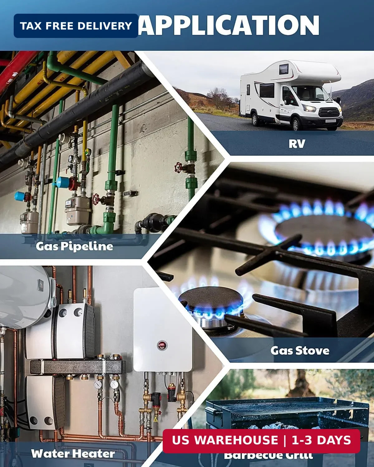 1223 Gas Leak Detector with Visual & Audible Alarm, Built-in Light, Natural Gas