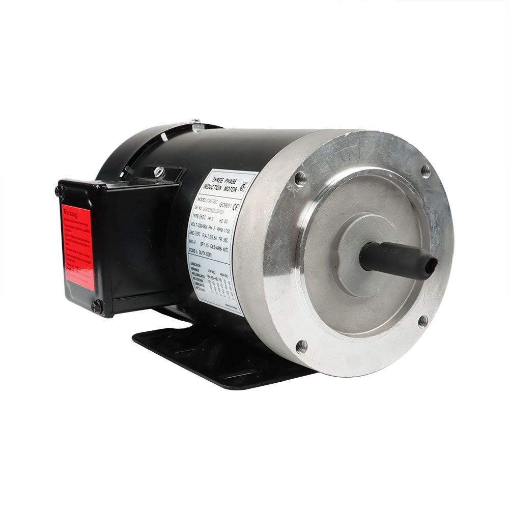 2 HP 1800 RPM General Electric Motor 3 Phase 56C Frame TEFC 230 / 460 Volt New