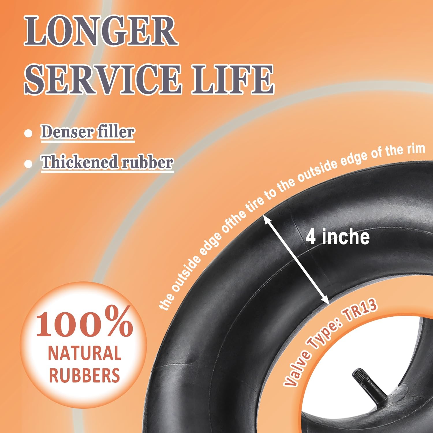 4.80/4.00-8″ Tire Inner Tubes by Cenipar For Heavy Duty 2pack