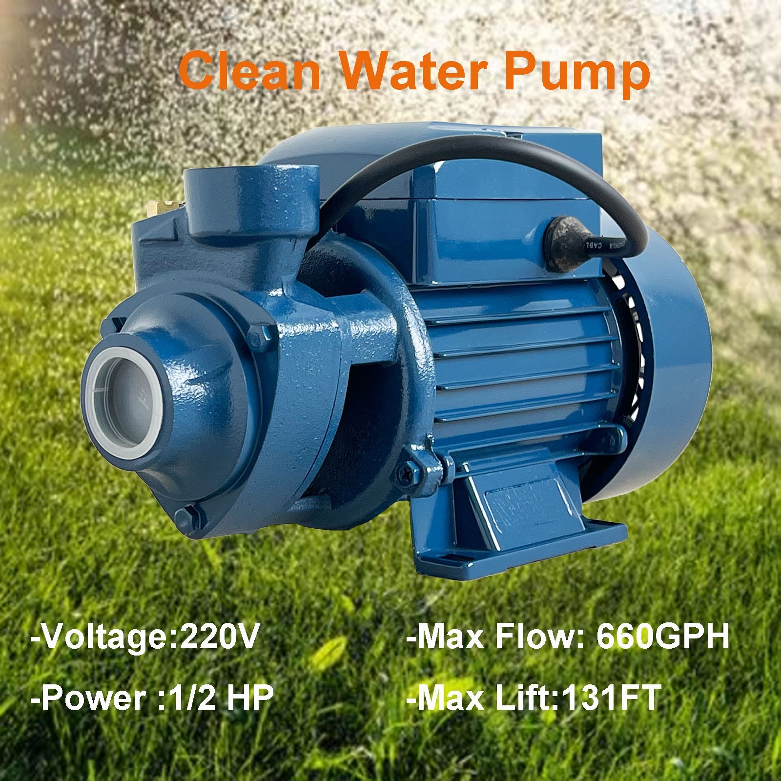 Centrifugal 1/2 HP Electric Water Pump Pool Garden Farm Aluminum Pond