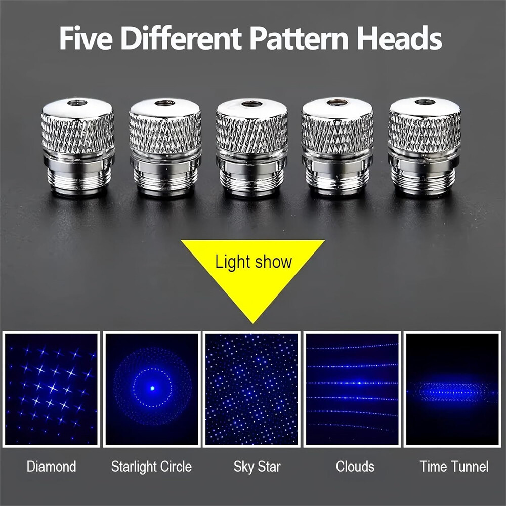 Adjustable High Power Blue Laser Burning Light Pointer Visible Dot Torch Light