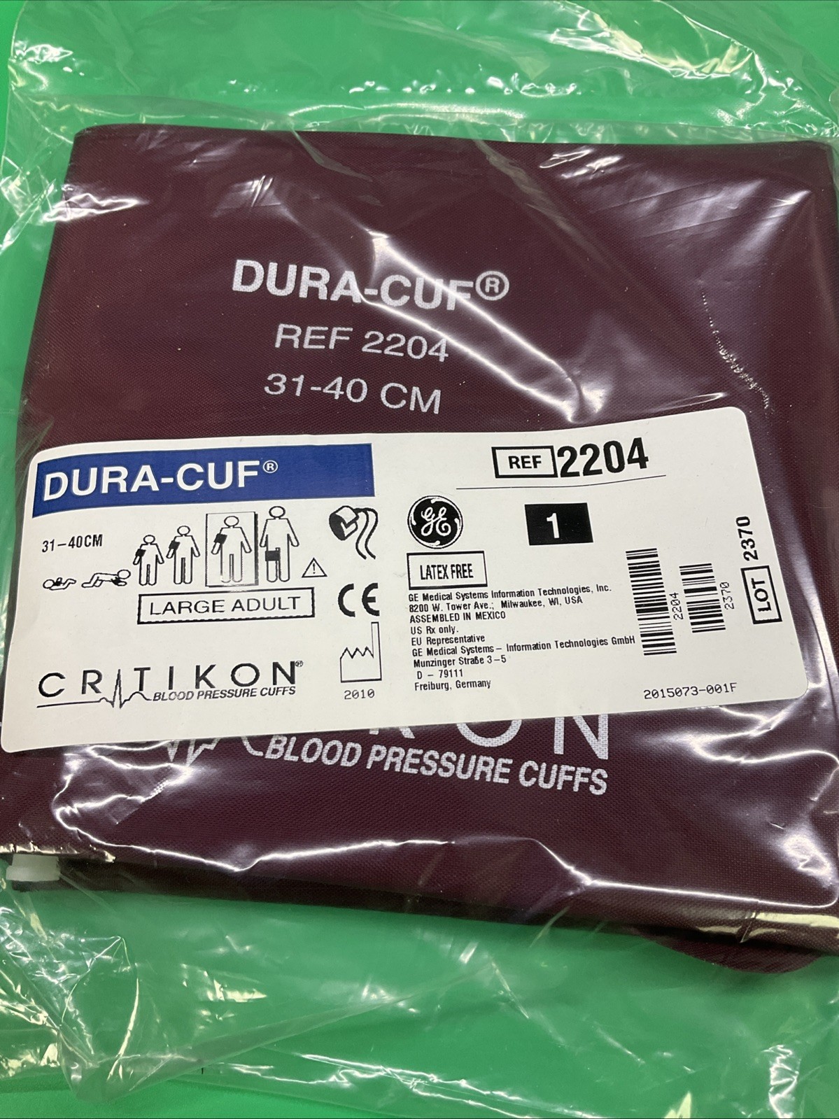 GE Critikon Dura-Cuf 2204 Large Adult 31-40cm Blood Presure Cuff