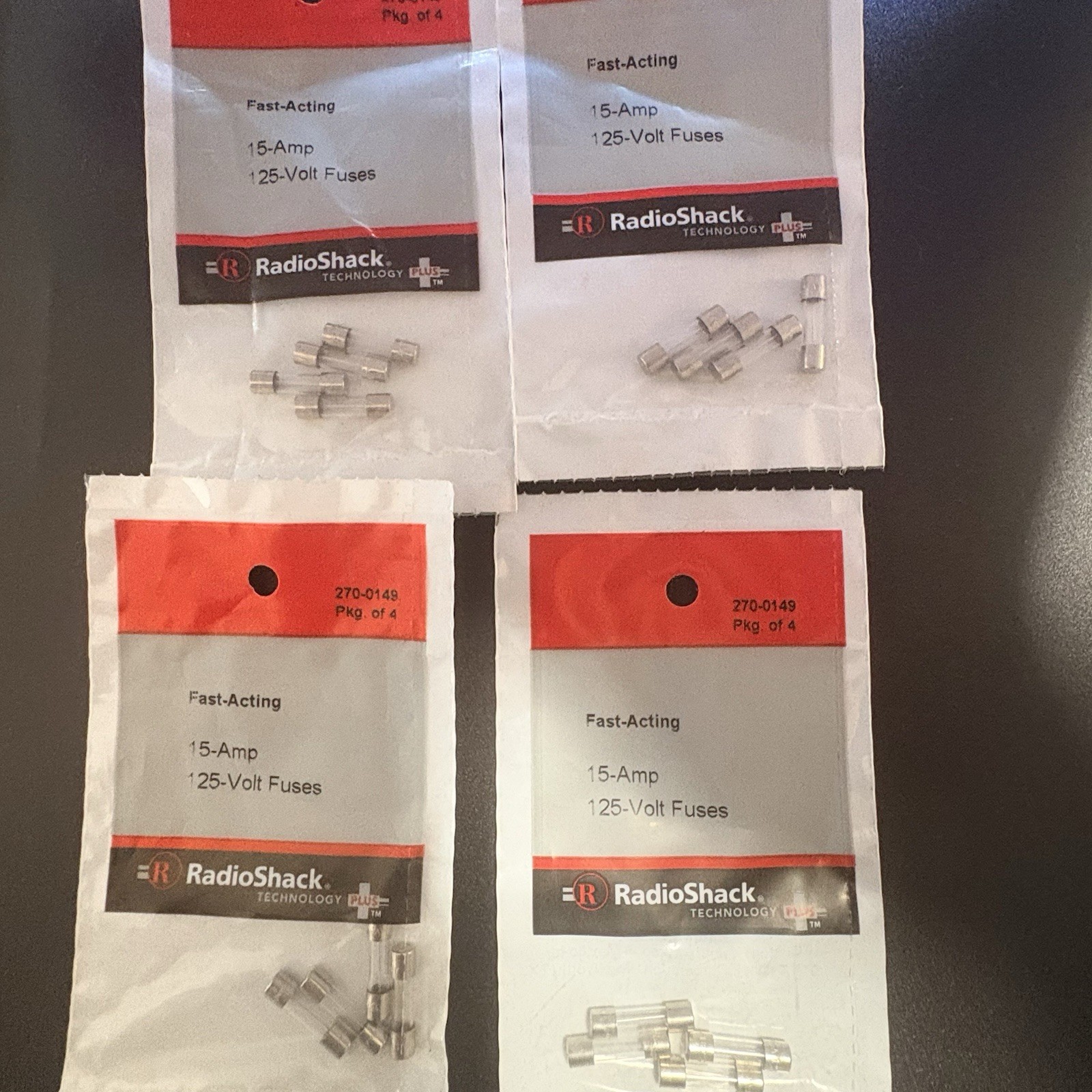 NOS Vintage RadioShack Fast-Acting Mixed Fuse Lot 27 Packs 98pc Glass Ceramic