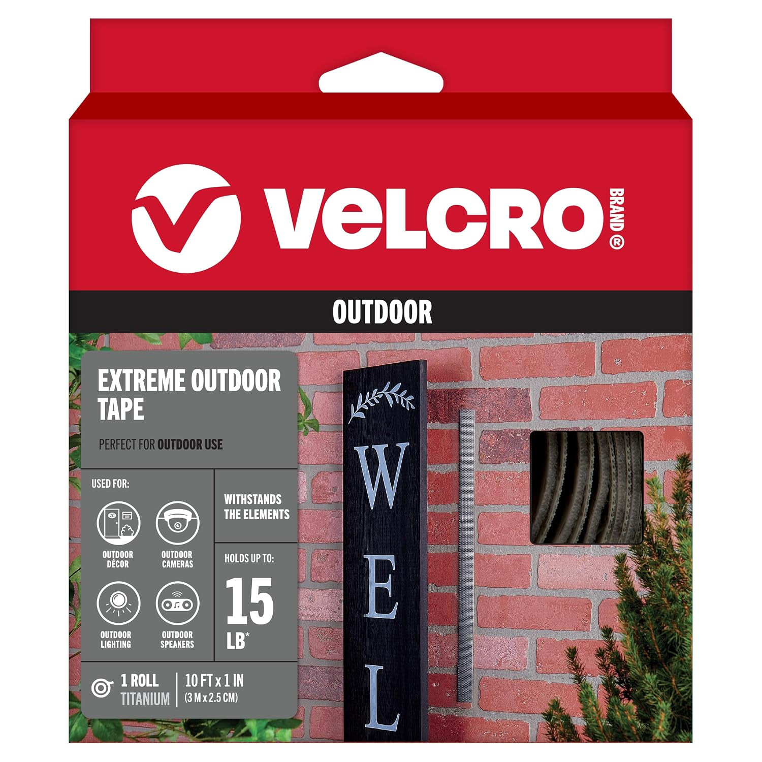 Extreme Outdoor Heavy Duty Tape | 10Ft X 1 in | Holds 15 Lbs | Titanium, Industr